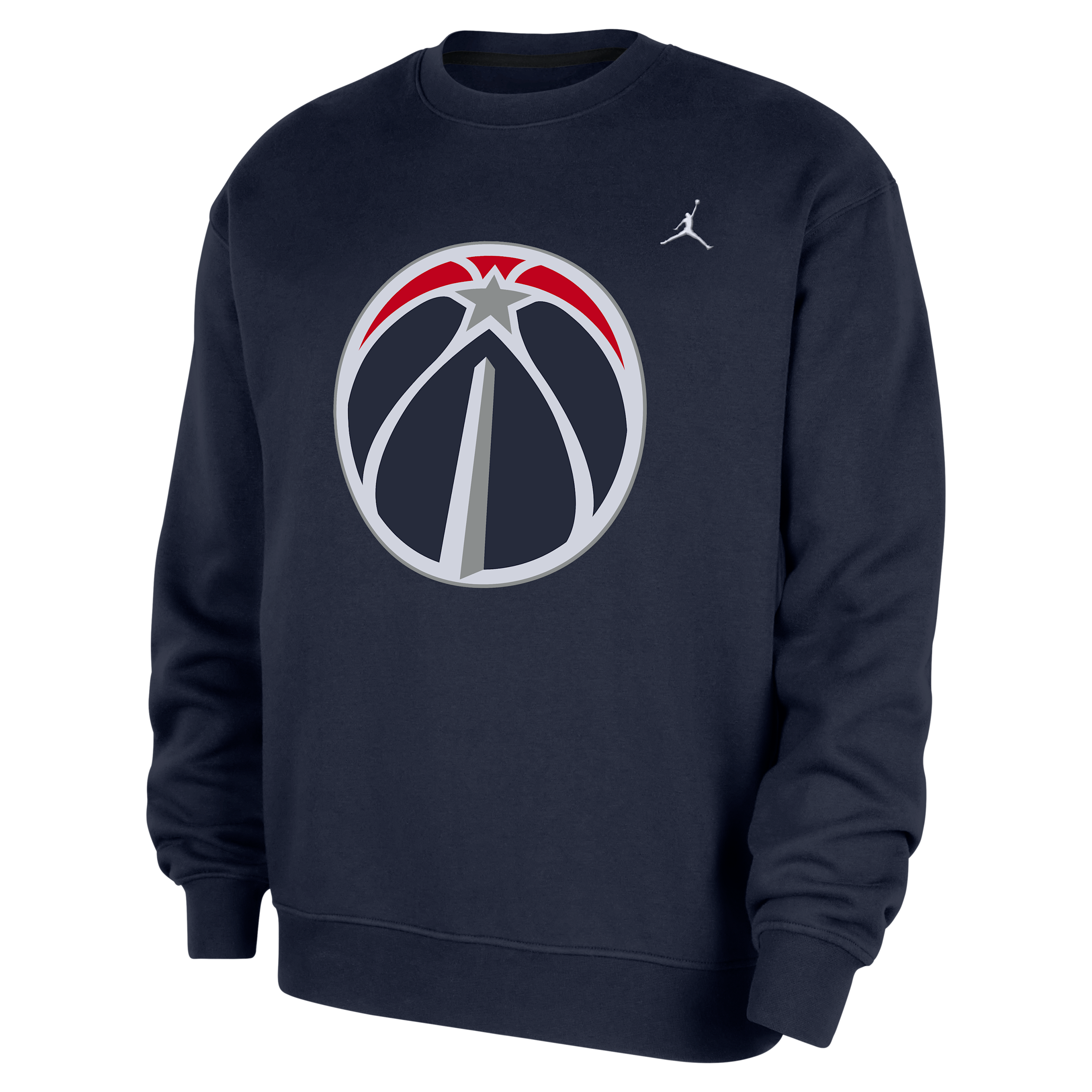 Men’s Washington Wizards Statement Essentials Jordan NBA Fleece Crew-Neck Sweatshirt in Blue | HM7607-419
