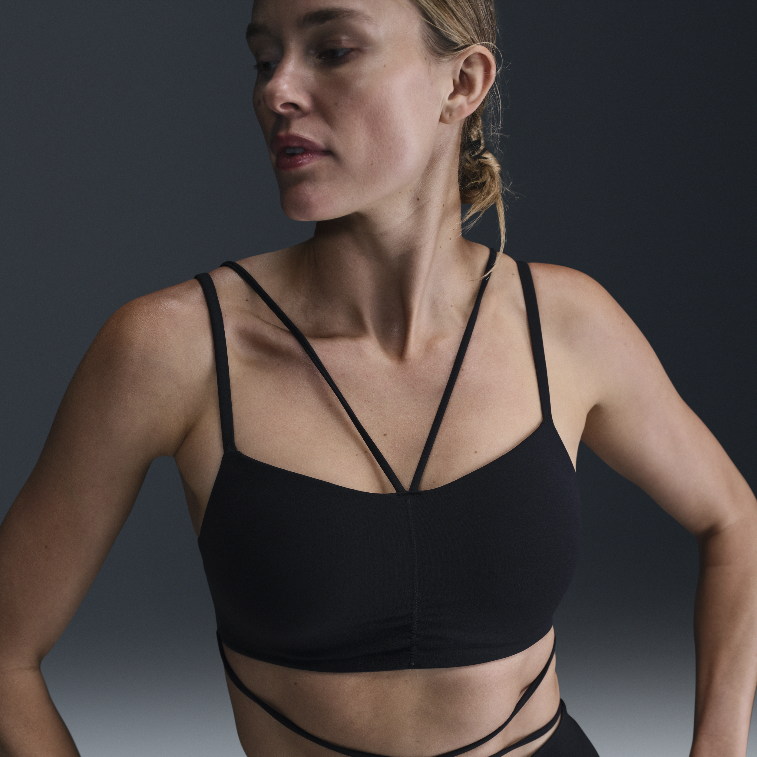 Nike Women's Zenvy Strappy Wrap Light-support Padded Sports Bra In Black