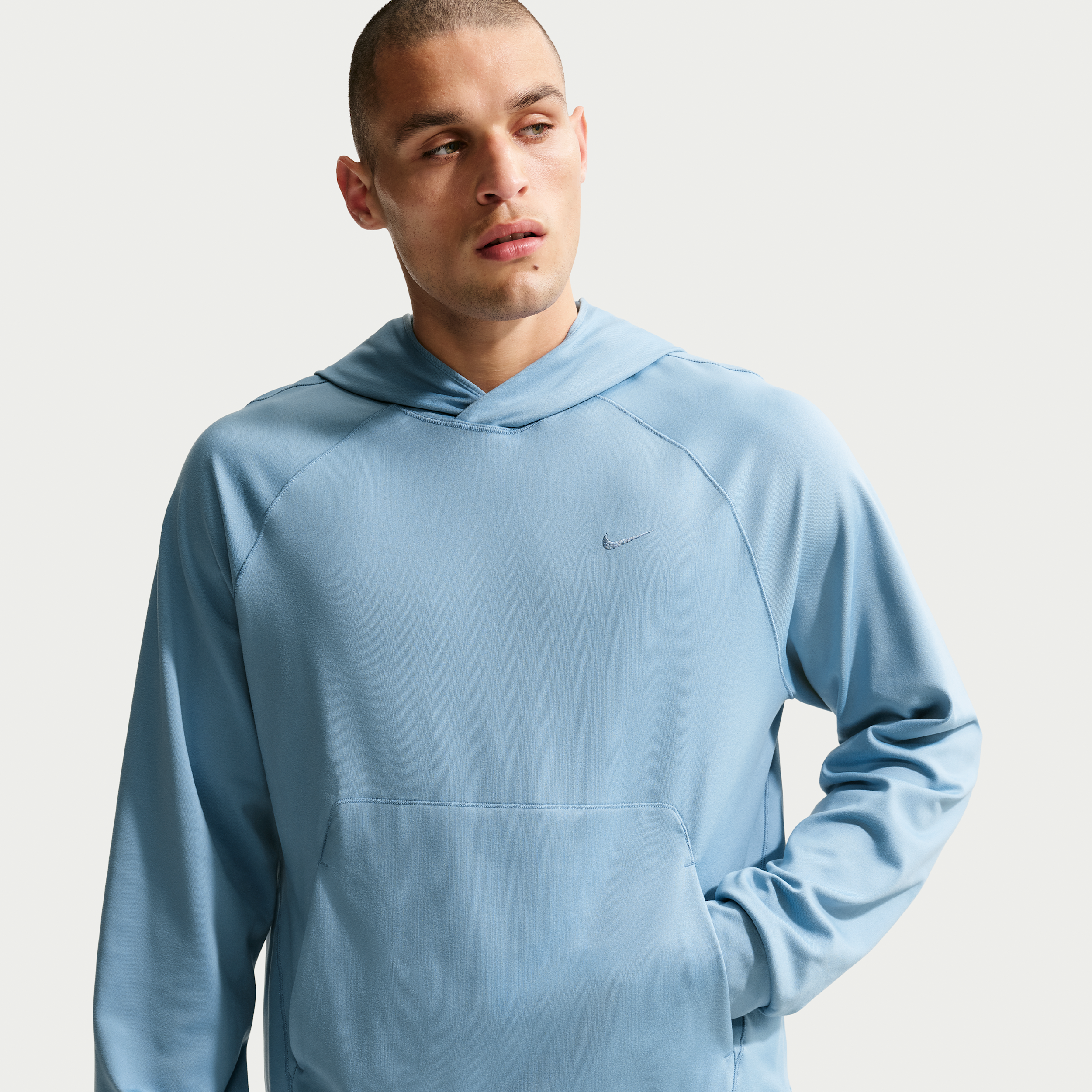Nike Men's Primary NanoKnit Dri-FIT UV Protection Pullover Performance Hoodie in Blue | II1304-486