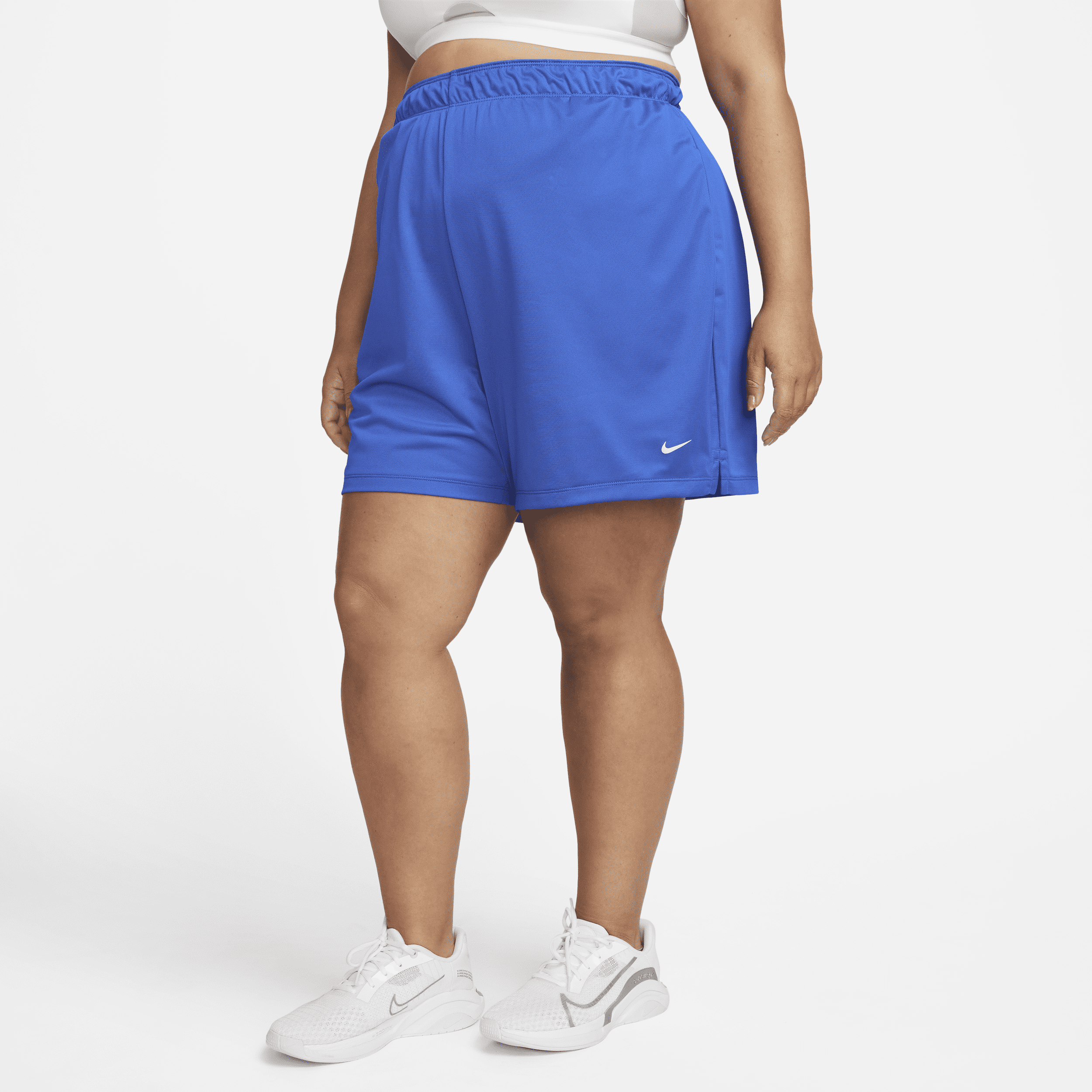 Nike Women's Dri-fit Attack Mid-rise 5" Unlined Shorts (plus Size) In Blue