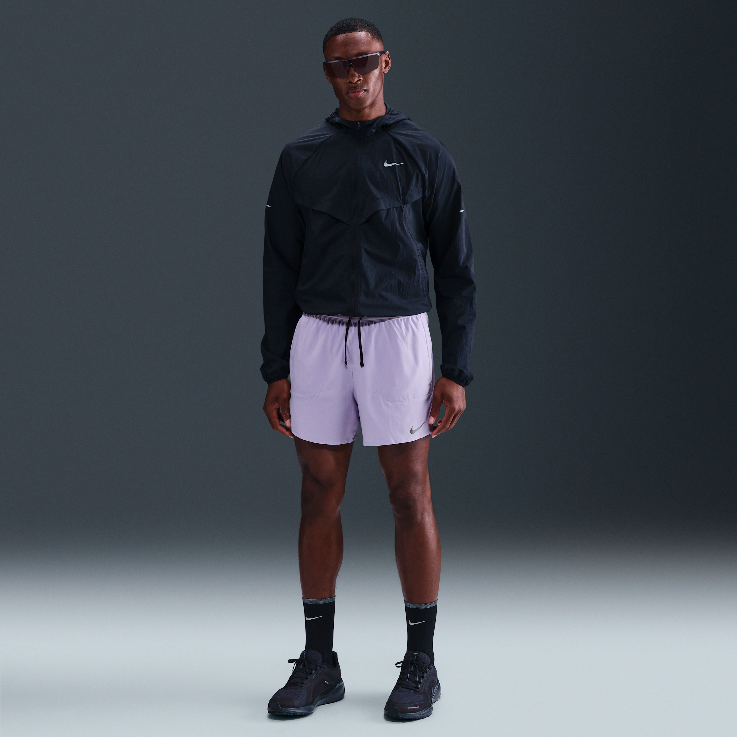 Nike Men's Stride Dri-fit 5" 2-in-1 Running Shorts In Black
