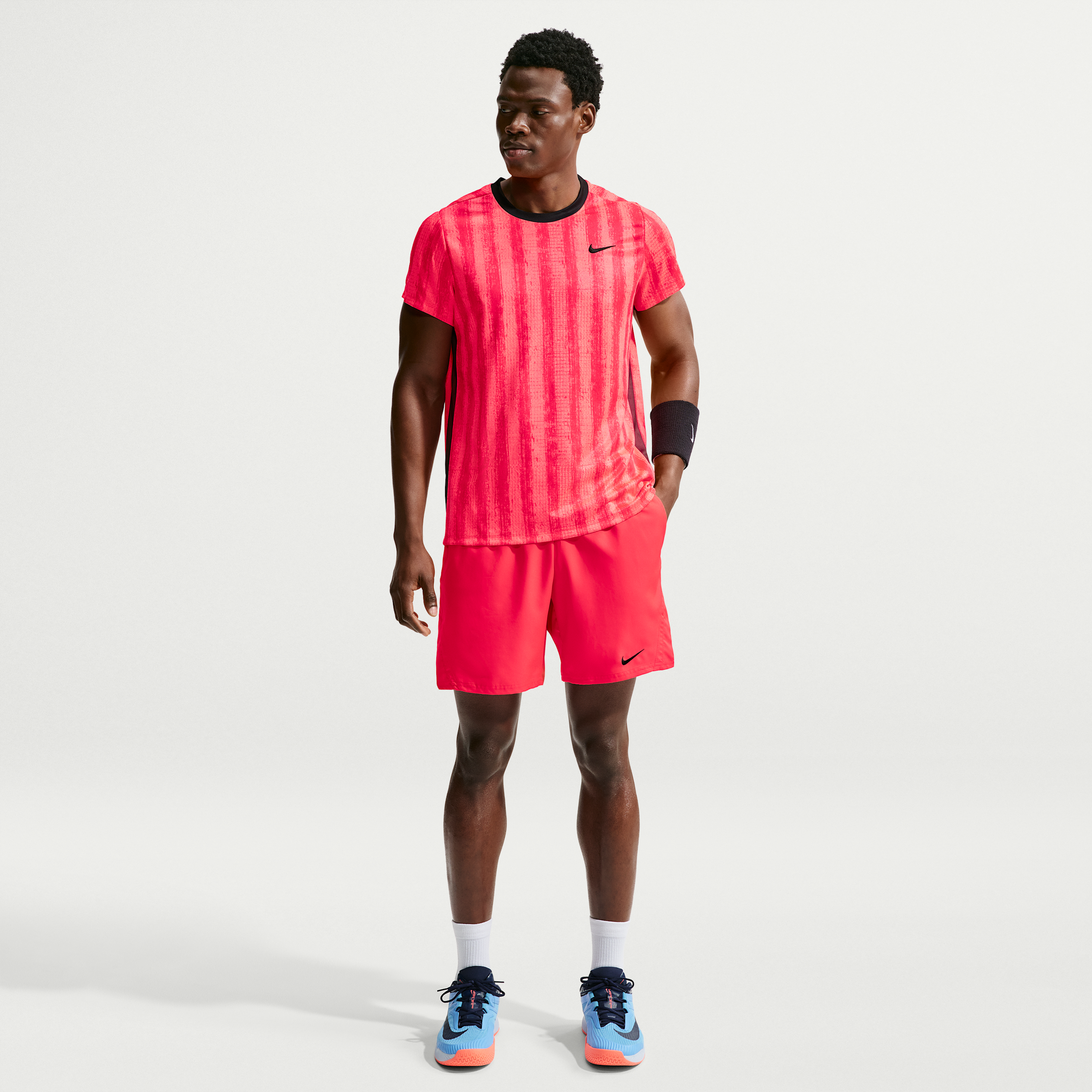 Nike Men's Court Victory Dri-FIT 7" Tennis Shorts in Bright Crimson/Black Size: Large
