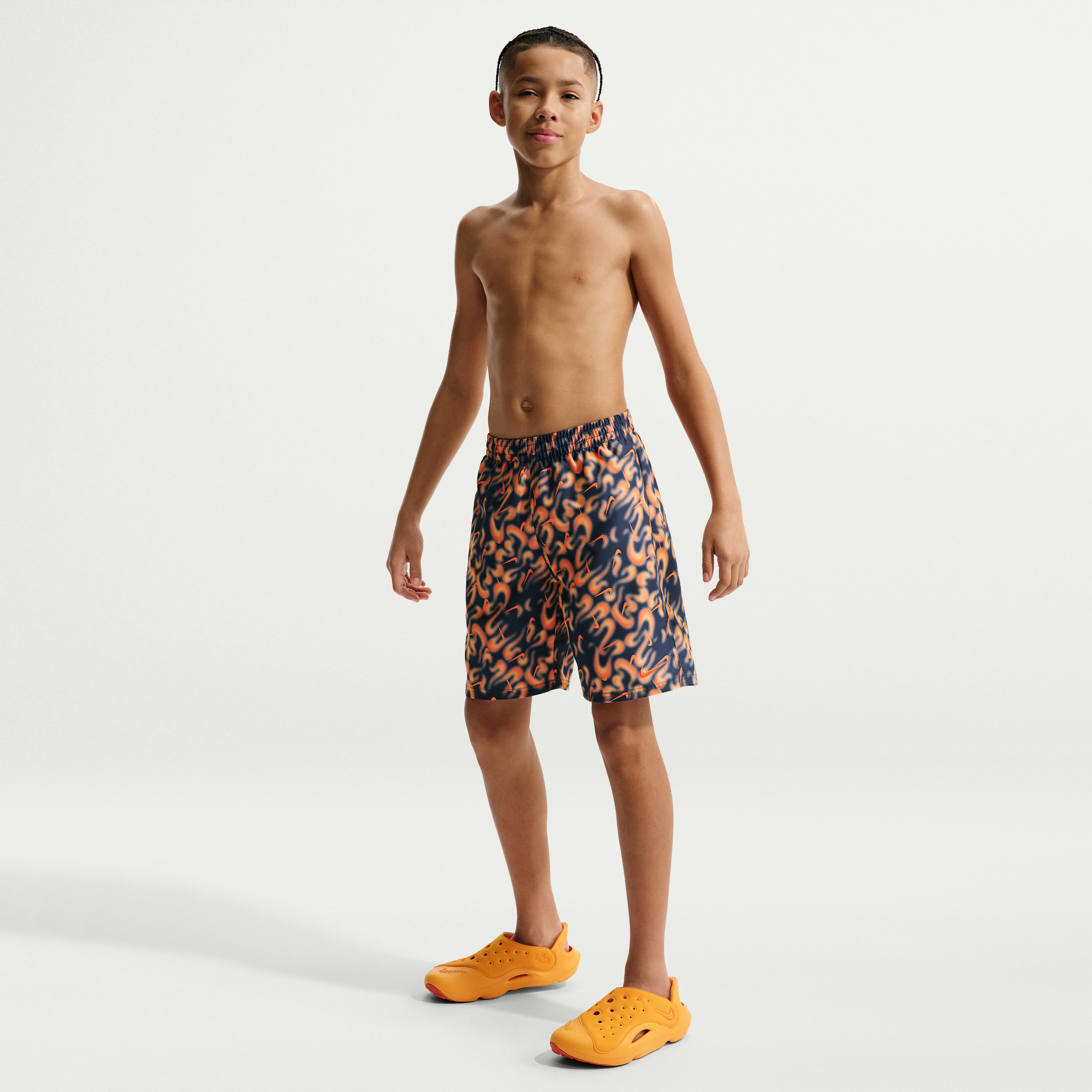 Nike Swim Breaker Big Kids' (Boys') 7" Brief-Lined Volley Short in Blue | NESSG810-440