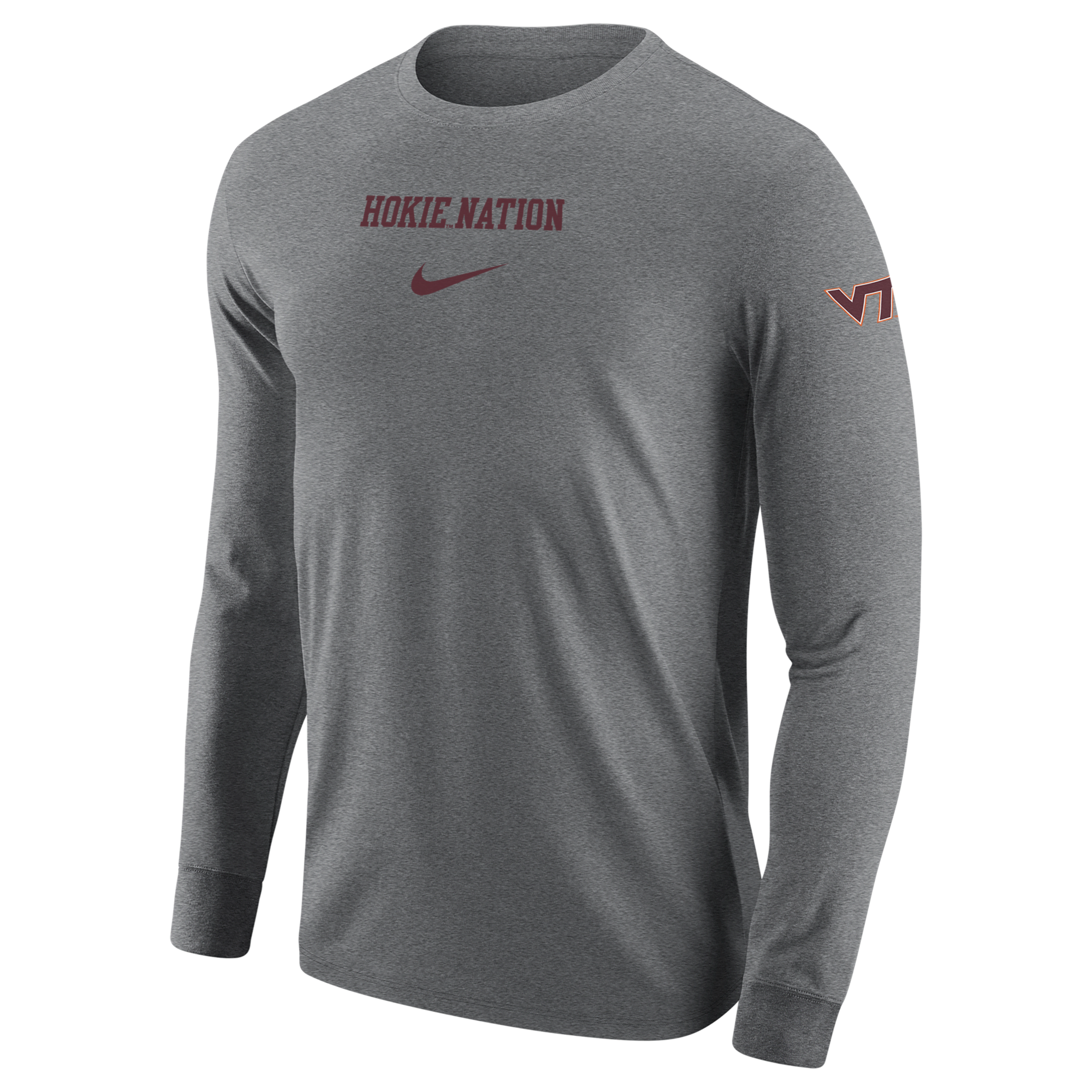 Shop Nike Virginia Tech  Men's College Long-sleeve T-shirt In Grey