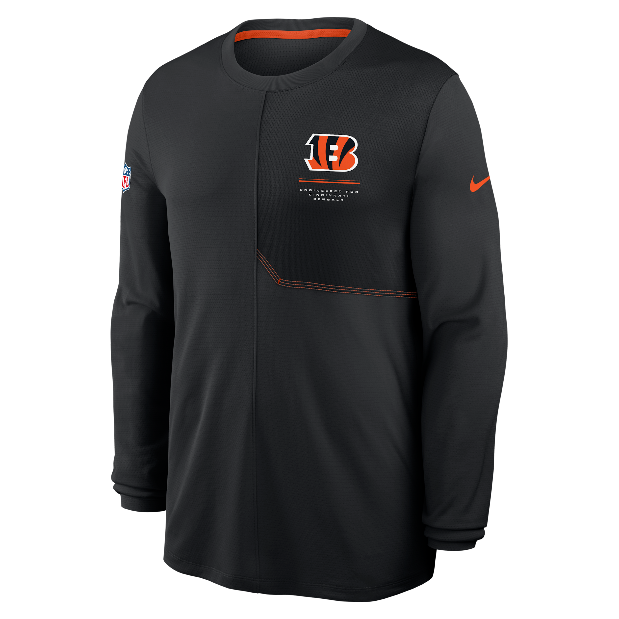 Cincinnati Bengals Sideline Coach Nike Men's Dri-FIT NFL Long-Sleeve Top in Black | 03B151K9A-B8B