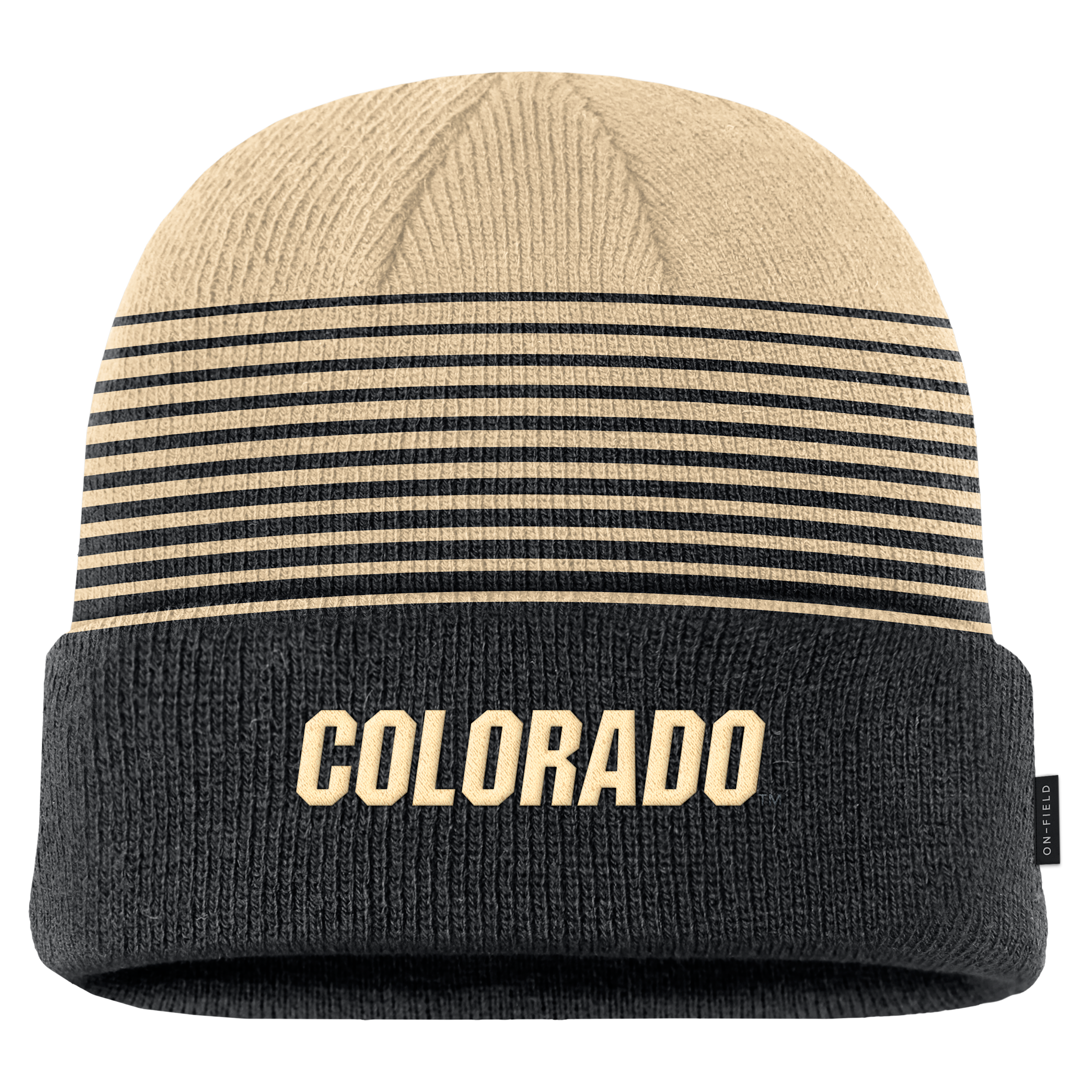 Nike Men's Black/Gold Colorado Buffaloes 2026 On-Field Gradient Terra Cuffed Knit Hat - Black, Gold