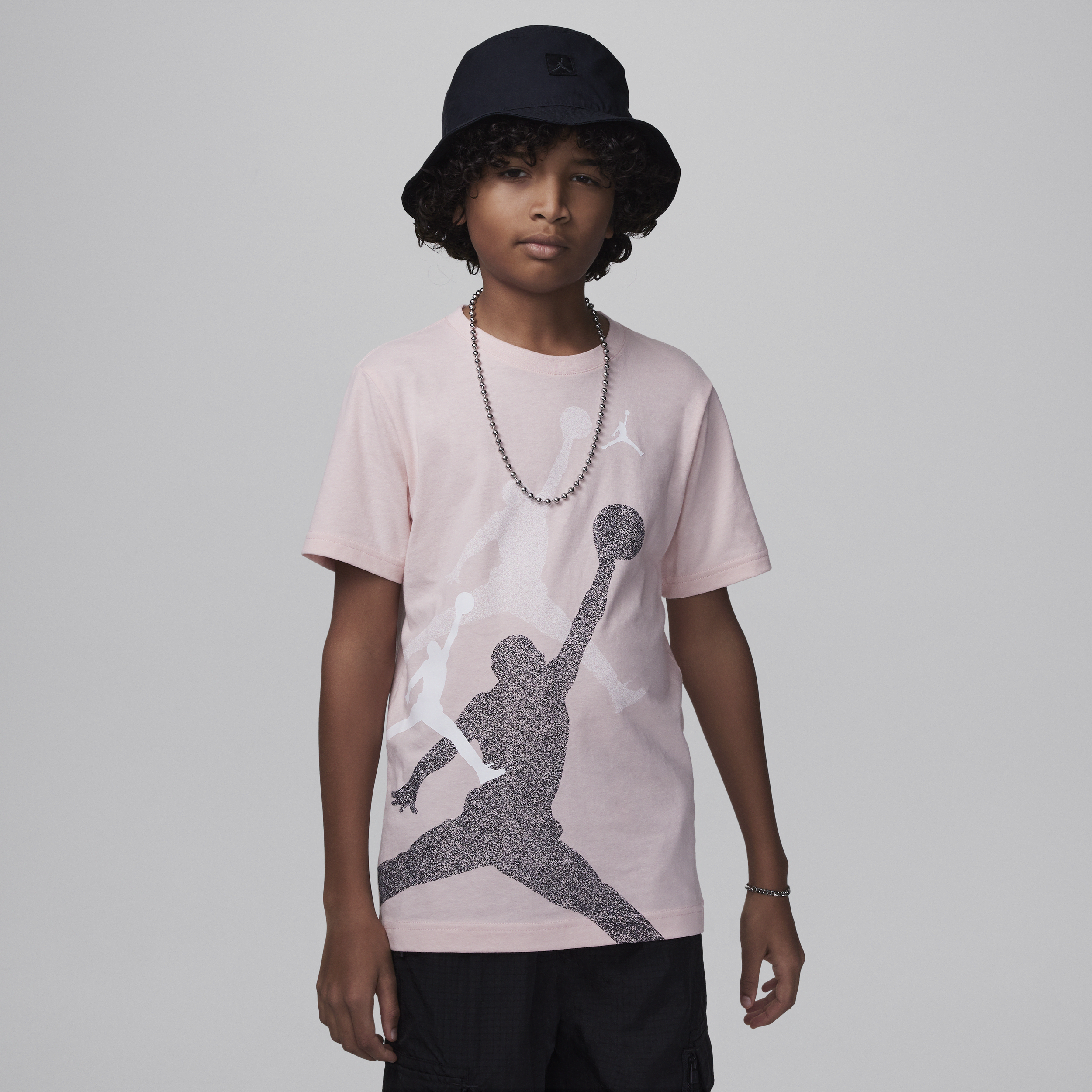 Shop Jordan Big Kids' Gradient Stacked Jumpman T-shirt In Pink
