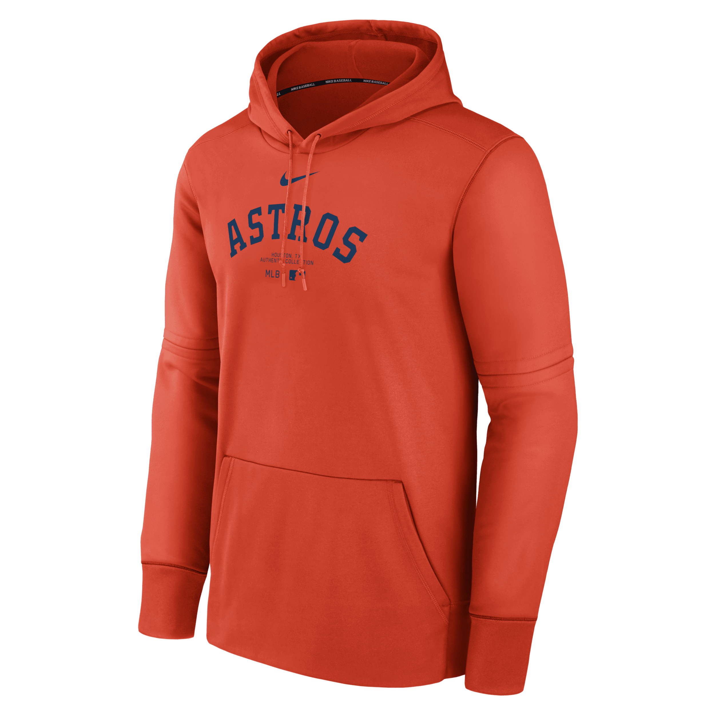 Shop Nike Men's Houston Astros Authentic Collection Practice  Therma Mlb Pullover Hoodie In Orange