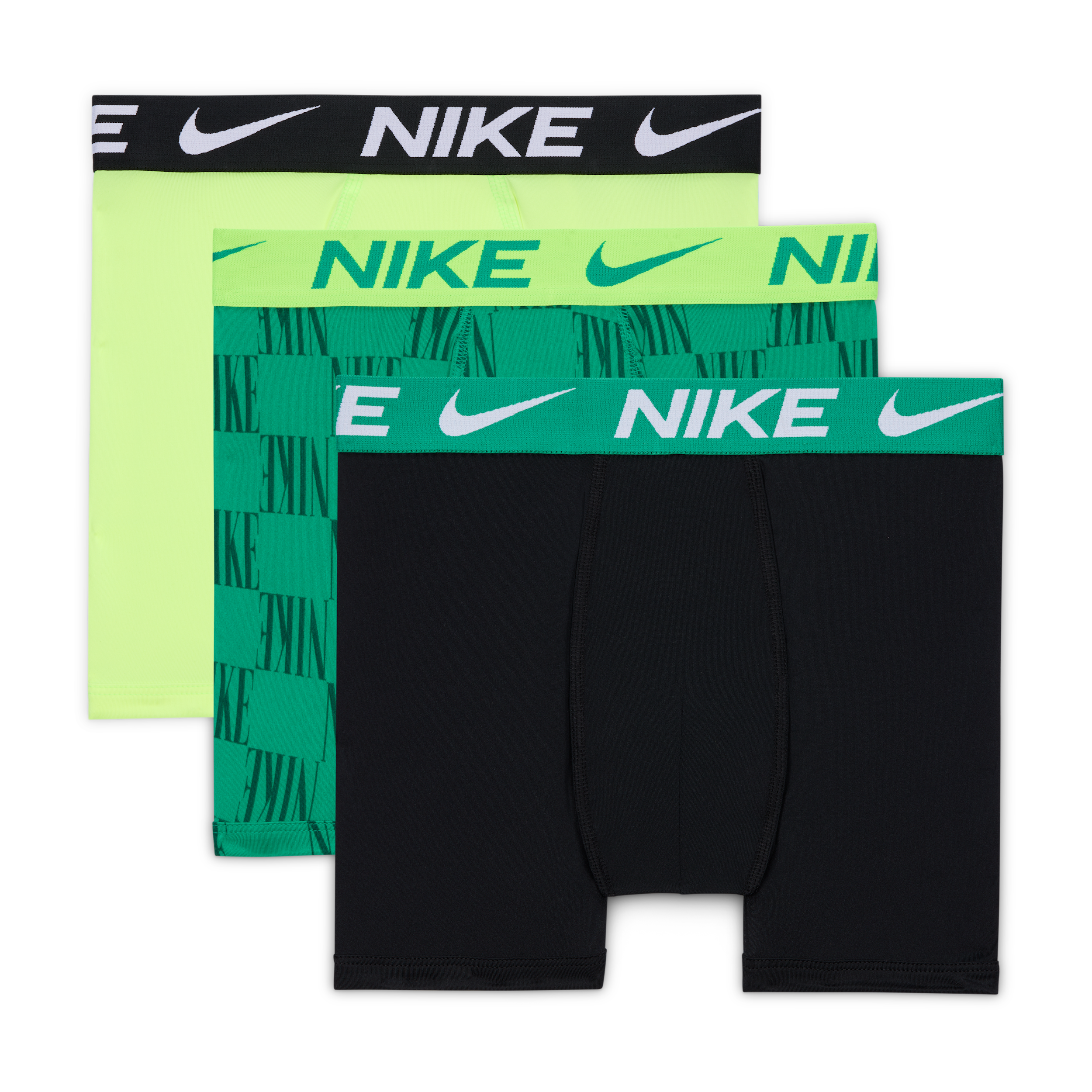 Nike Dri-fit Essentials Big Kids' Printed Boxer Briefs (3-pack) In Multi