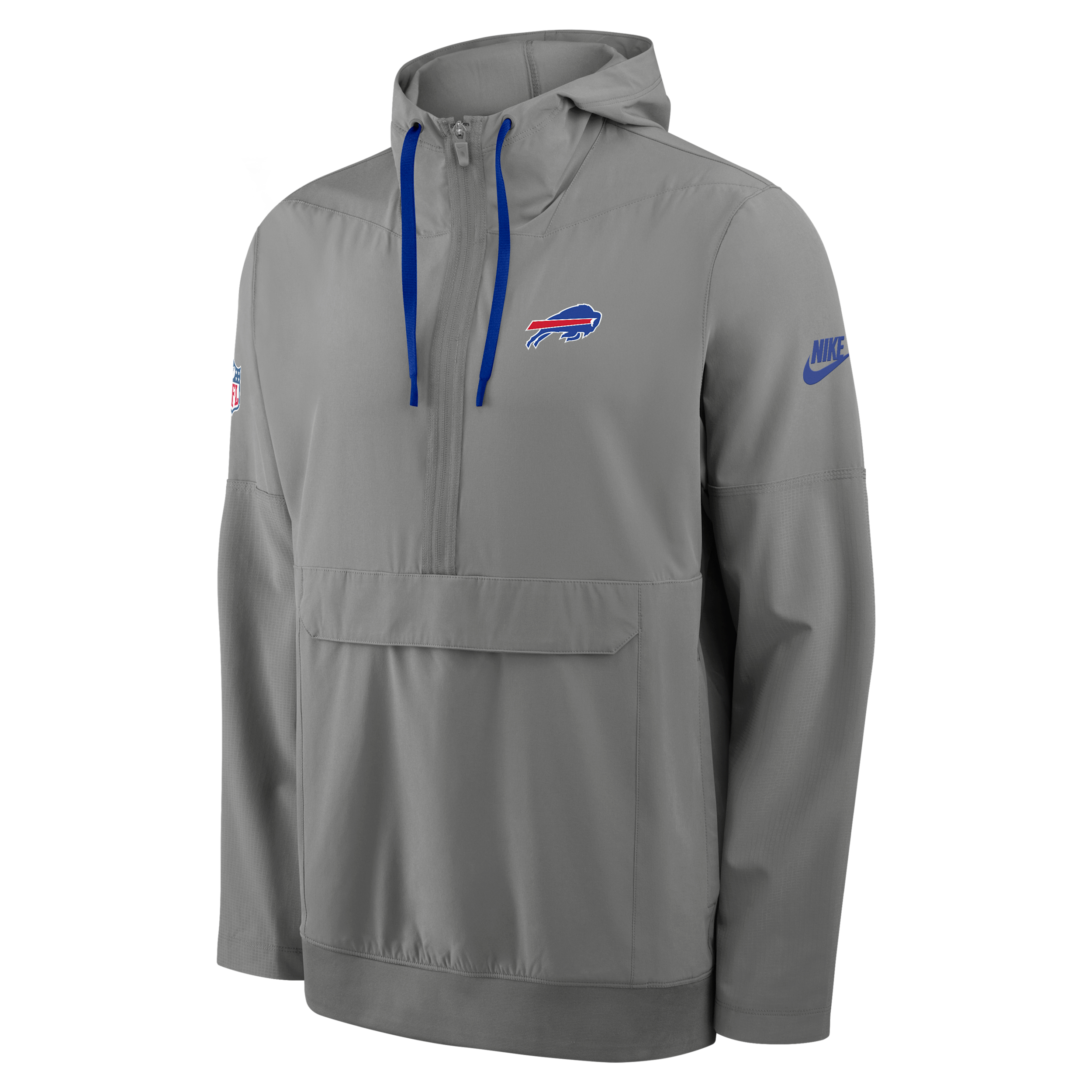 Nike Men's Gray Buffalo Bills Sideline Broken Rules Alternate Anorak Half-Zip Hoodie - Gray