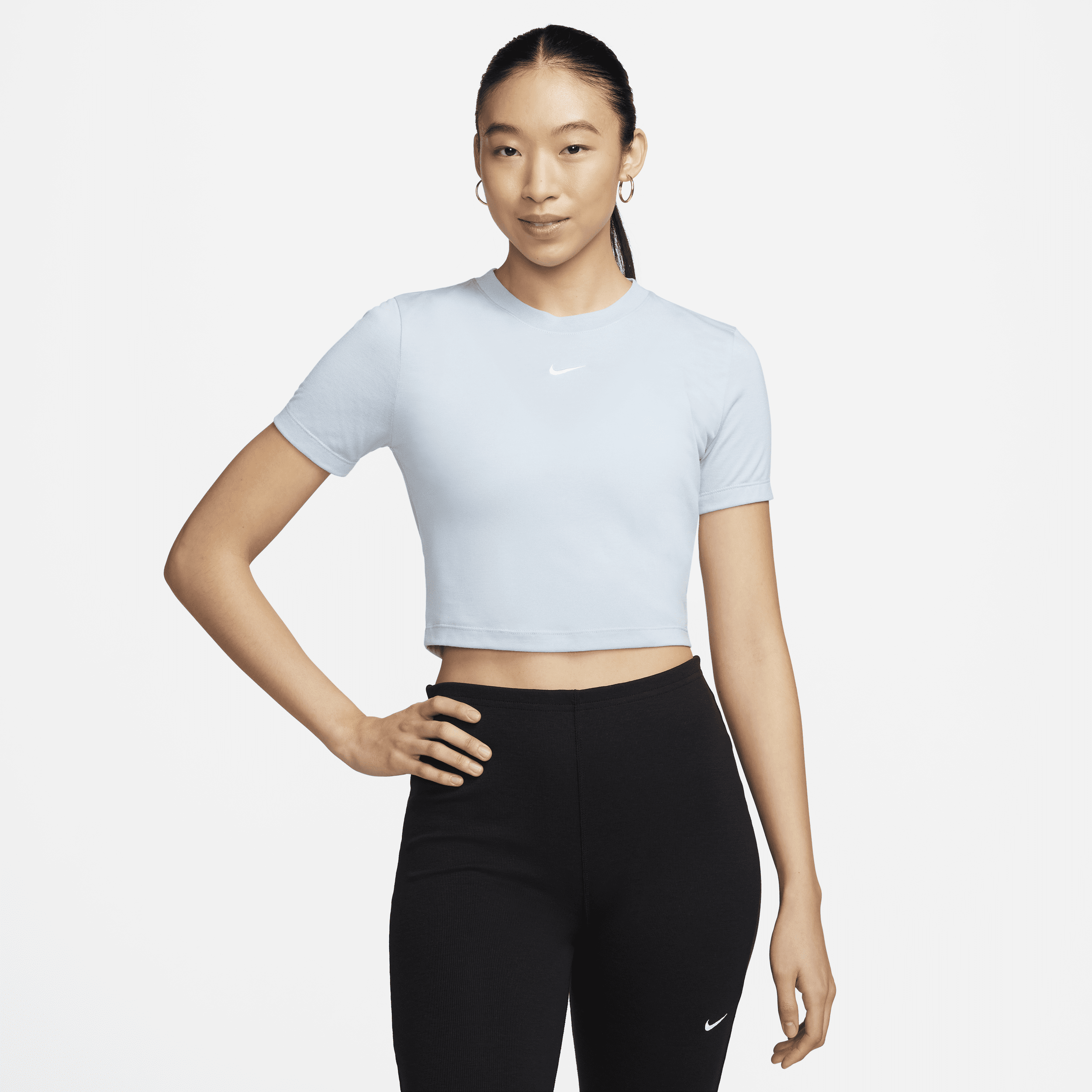 Shop Nike Women's  Sportswear Essential Slim Cropped T-shirt In Blue