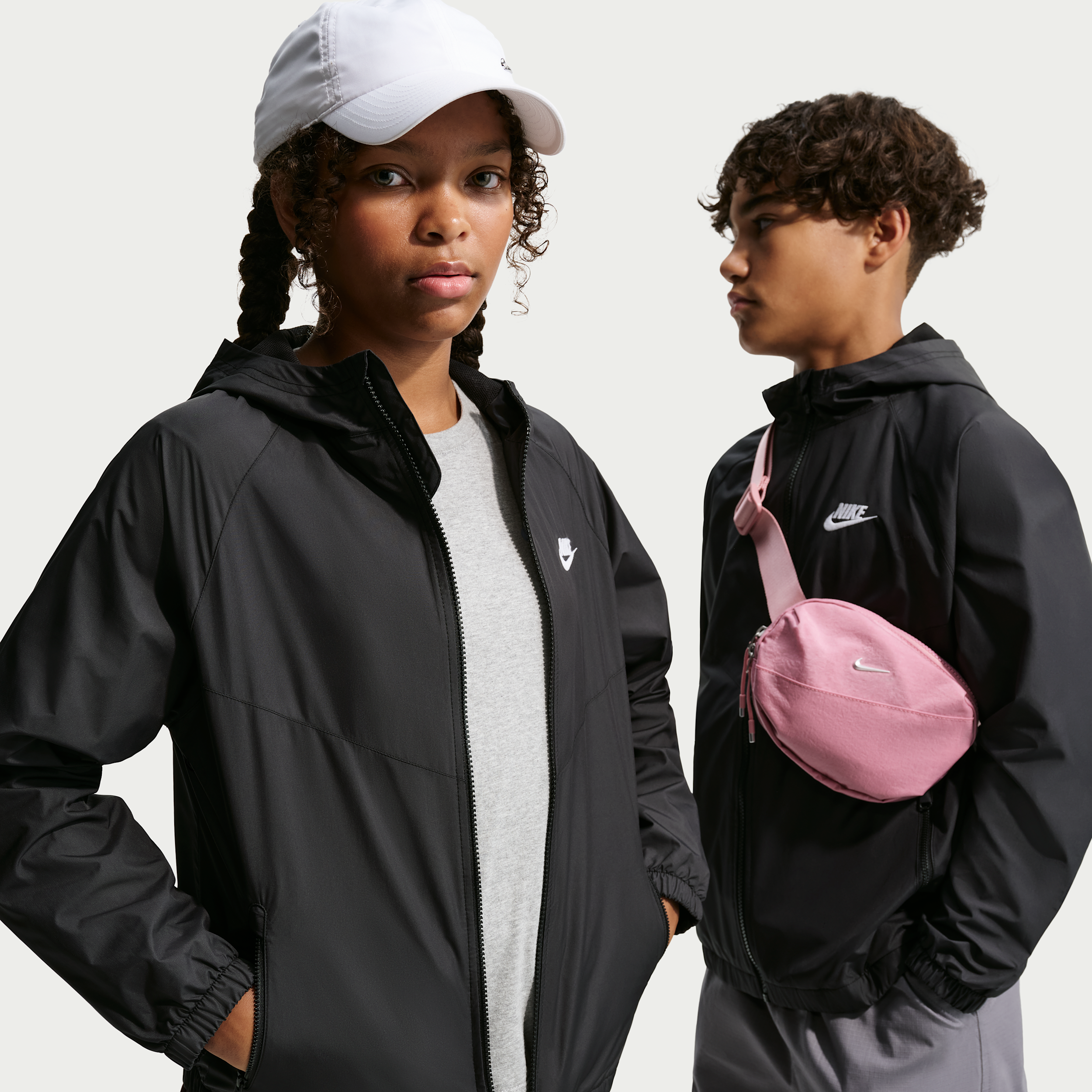 Nike Sportswear Windrunner Big Kids' Hooded Repel Jacket in Black | IF2821-010