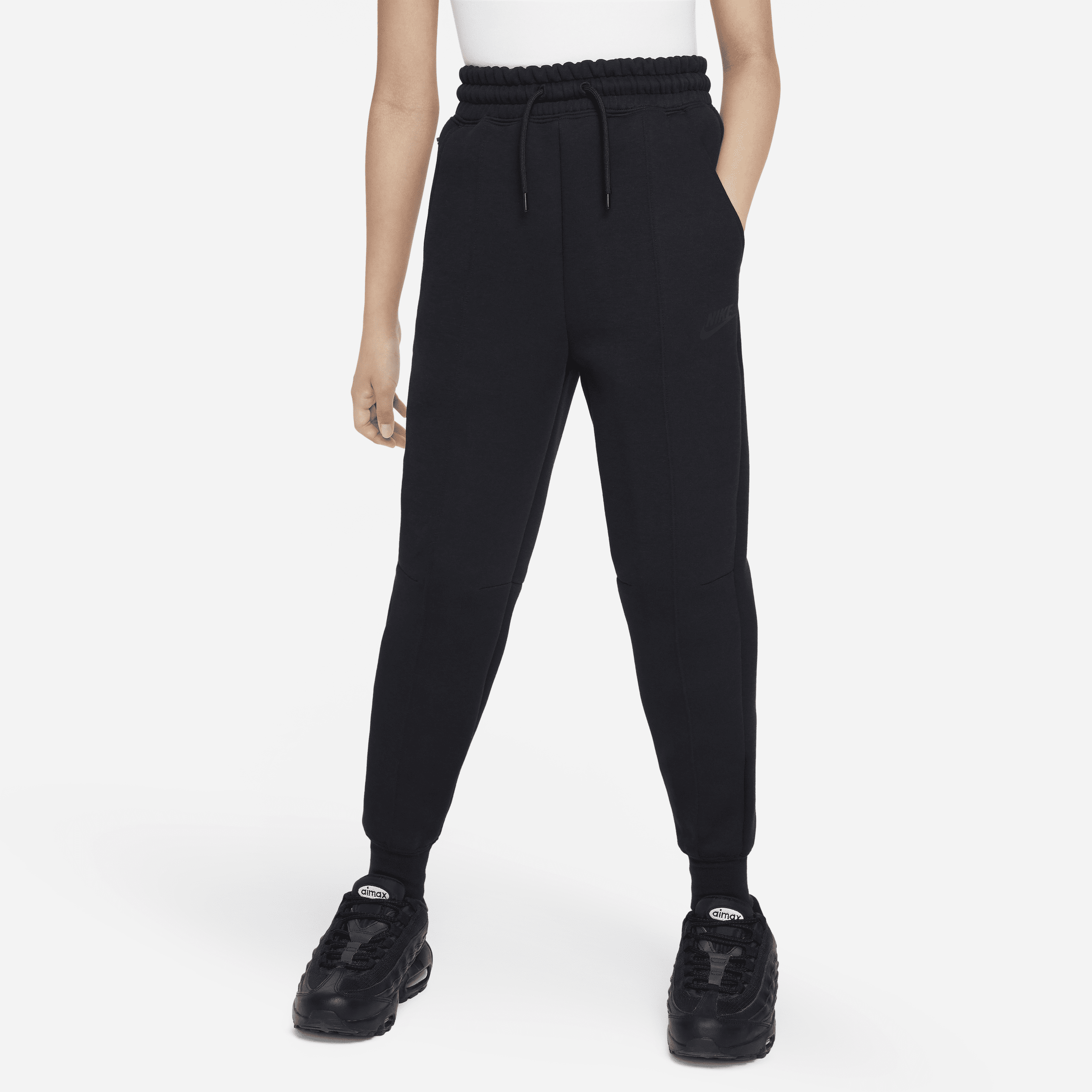 Shop Nike Sportswear Tech Fleece Big Kids' (girls') Jogger Pants In Black