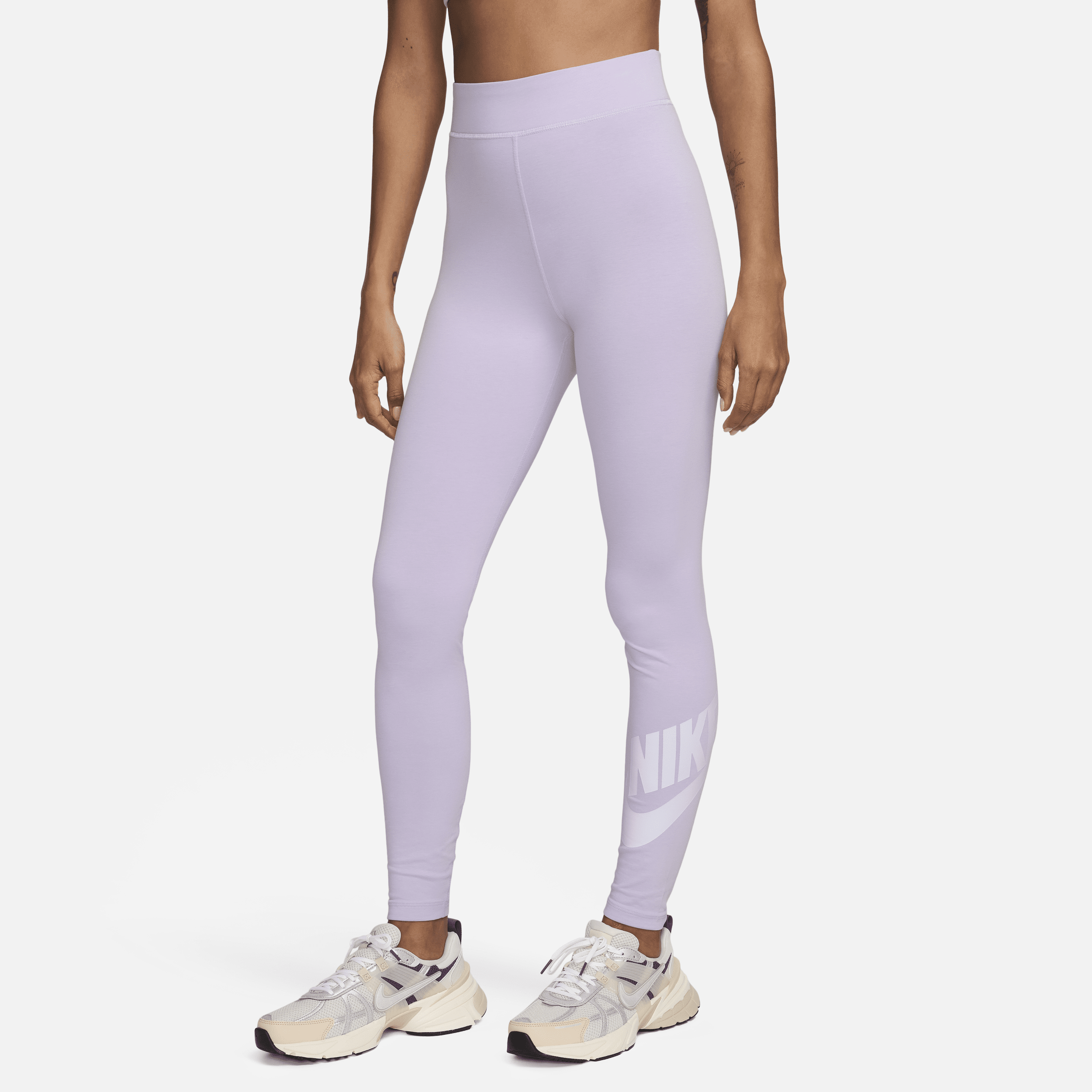 Shop Nike Women's  Sportswear Classics High-waisted Graphic Leggings In Purple