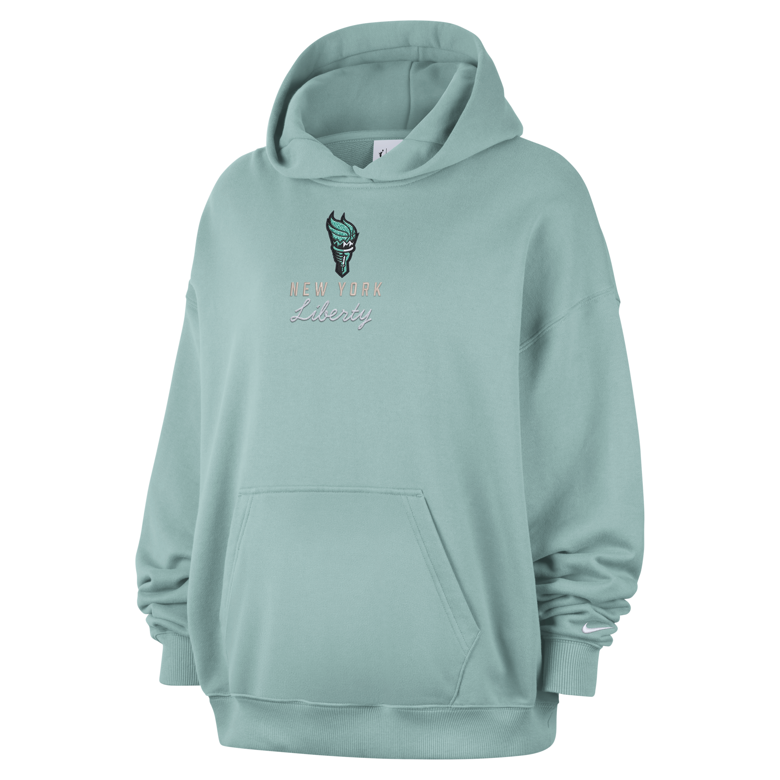 New York Liberty Nike Women's French Terry Oversized Pullover Hoodie in Green | IR0857-309
