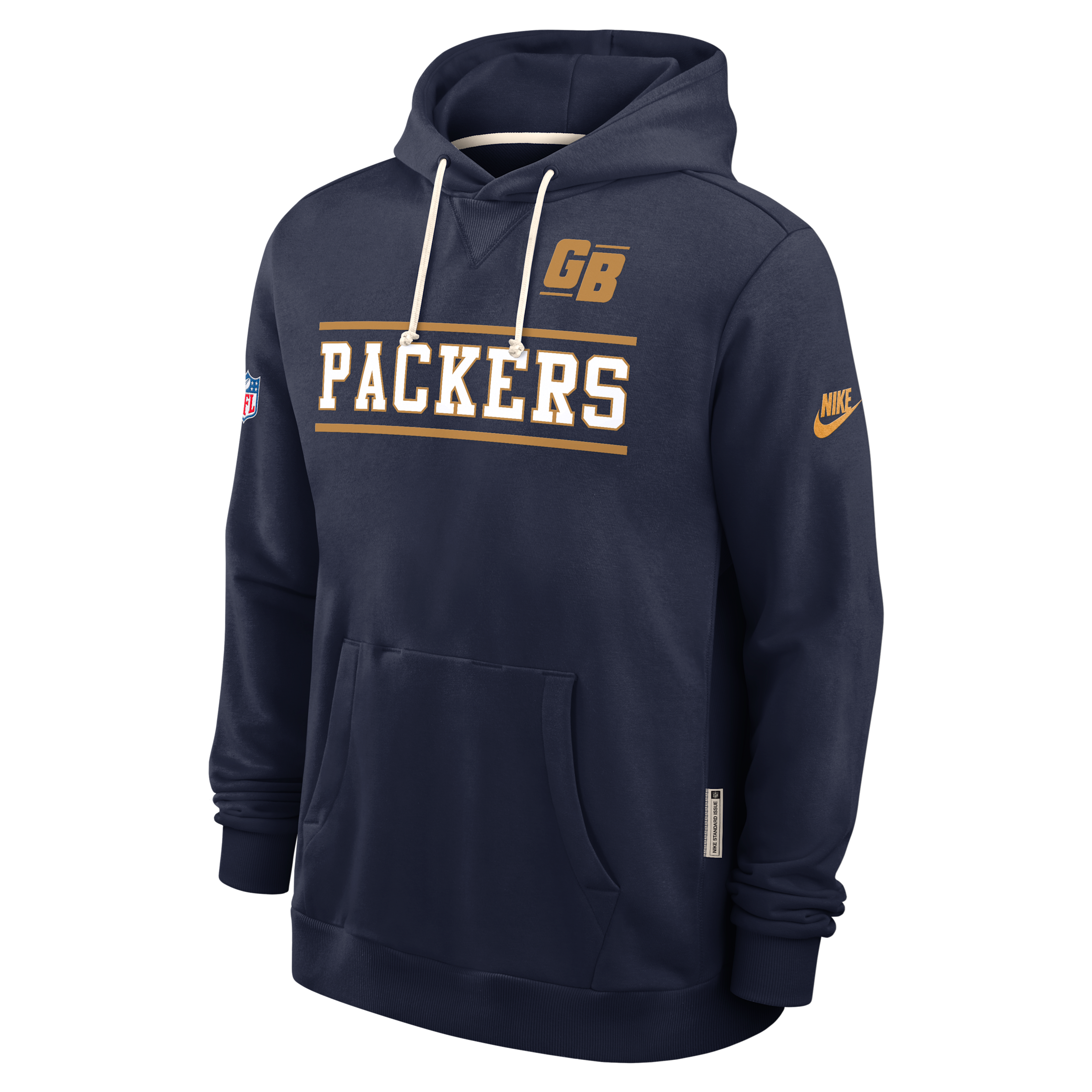 Green Bay Packers Alt Standard Issue Nike Men's Dri-FIT NFL Pullover Hoodie in Blue | 03AZ41SQ7T-PT1
