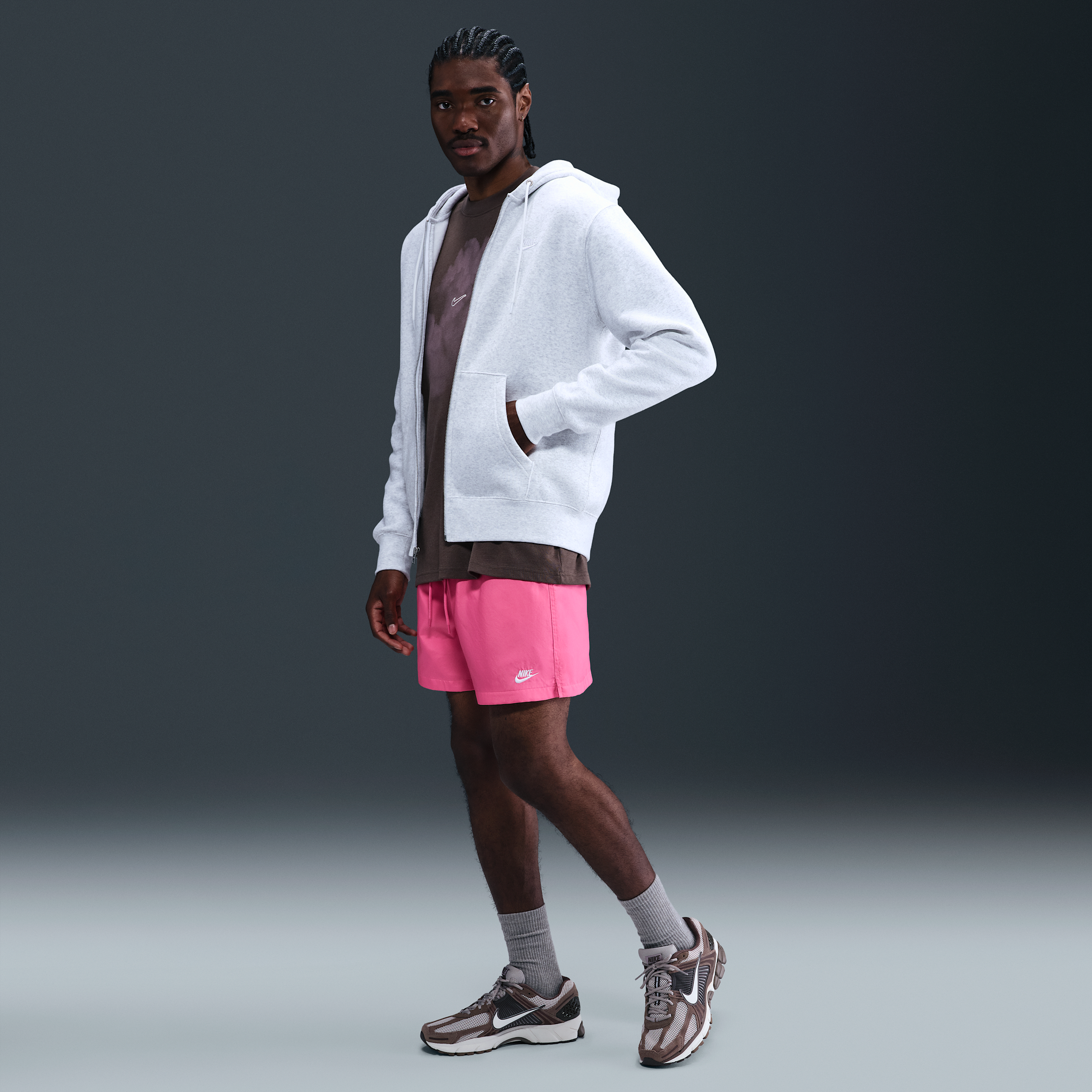 Nike Flow Mens 6" Mid Rise Workout Shorts, Medium, Pink