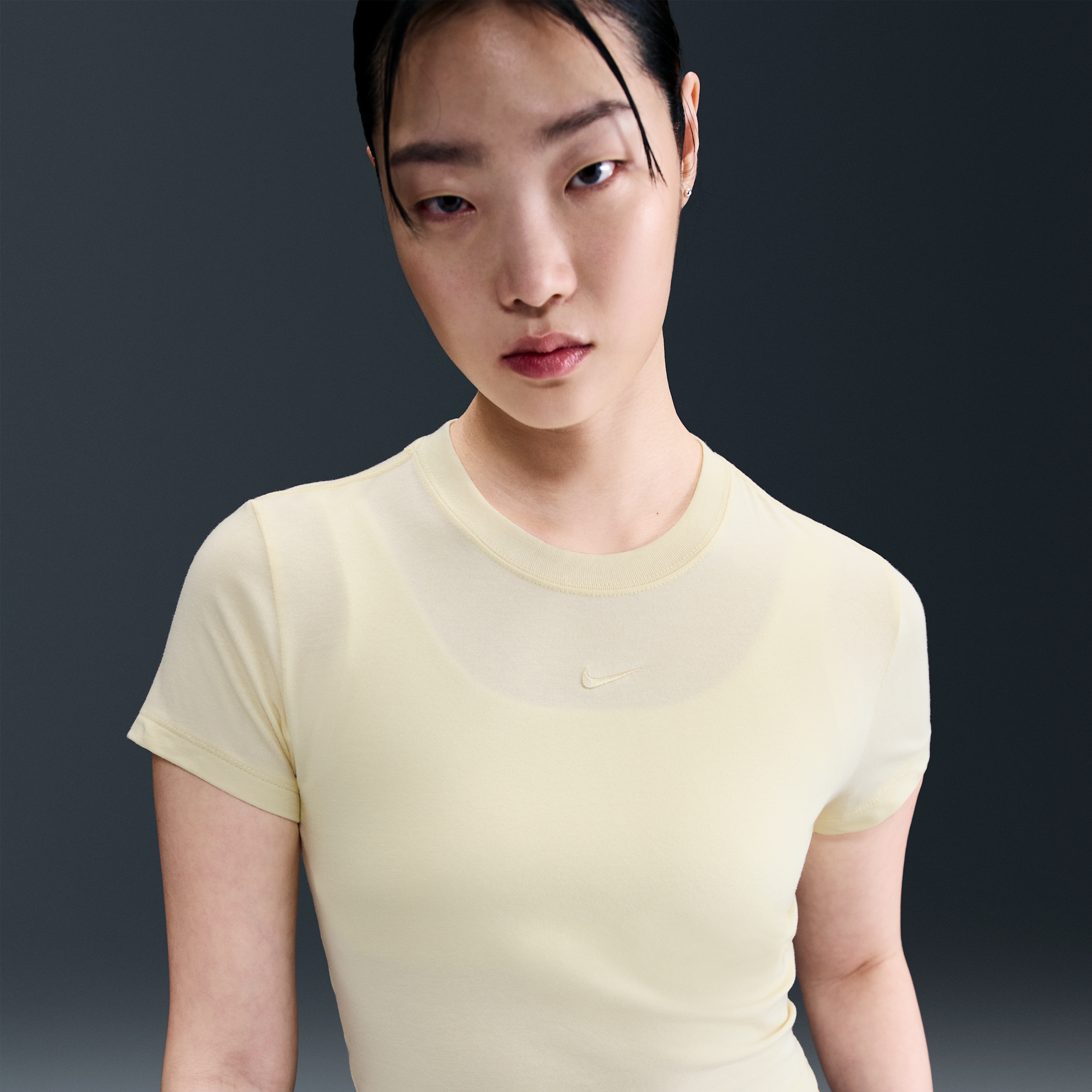 Nike Relaxed Cropped Tee In Brown