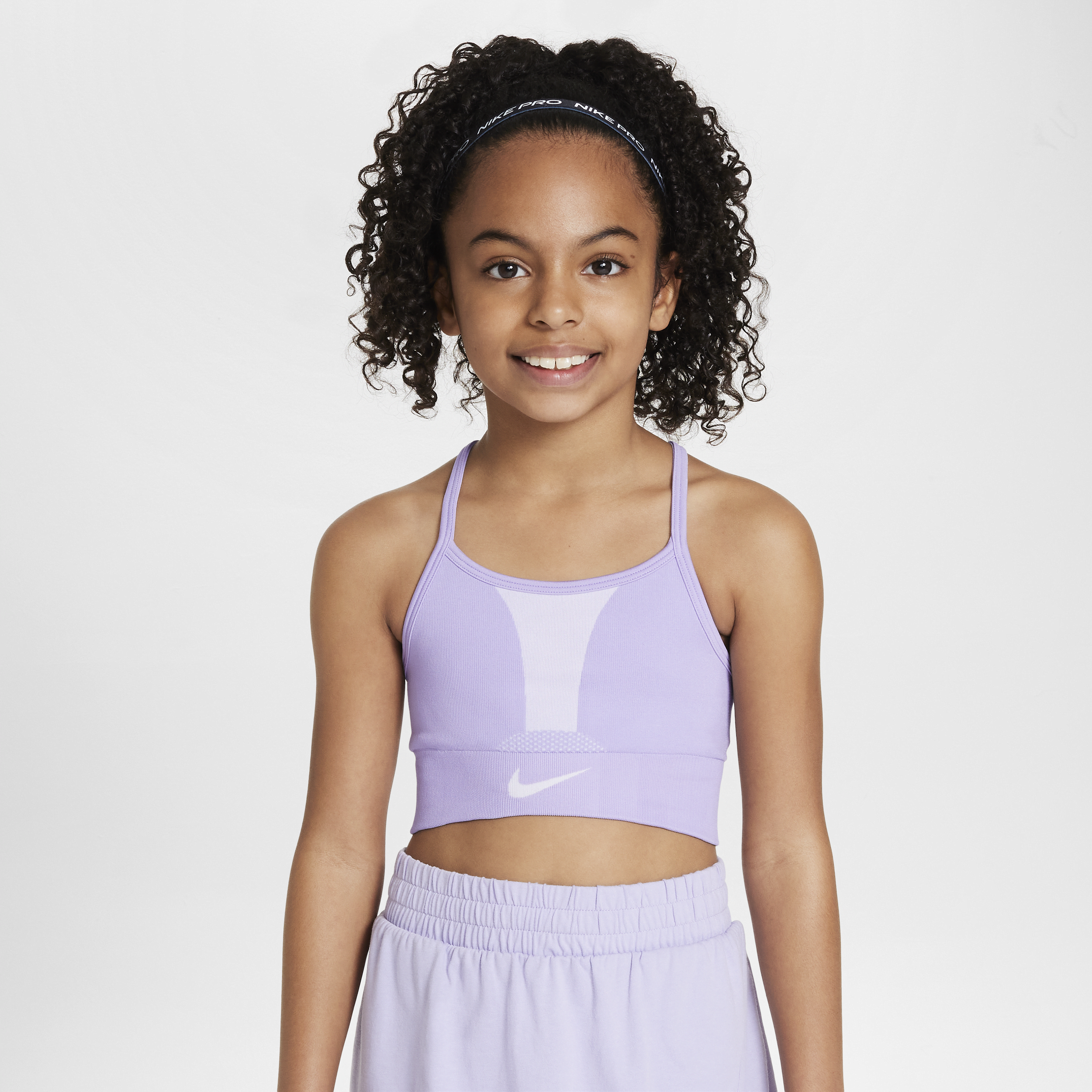 Shop Nike Indy Big Kids' (girls') Sports Bra In Purple