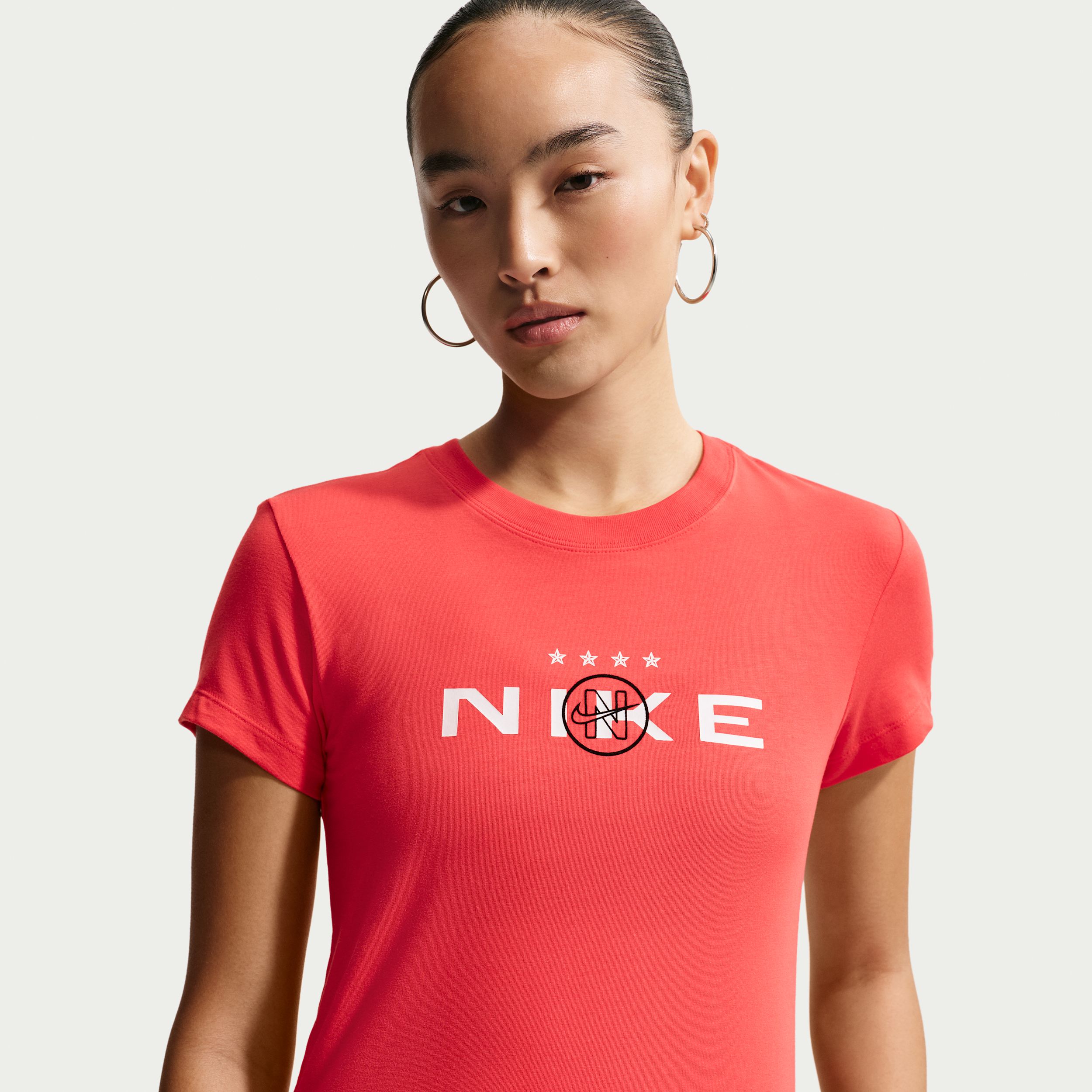 Women's Nike Sportswear Chill Knit Mod-Cropped T-Shirt in Red | IM3096-696