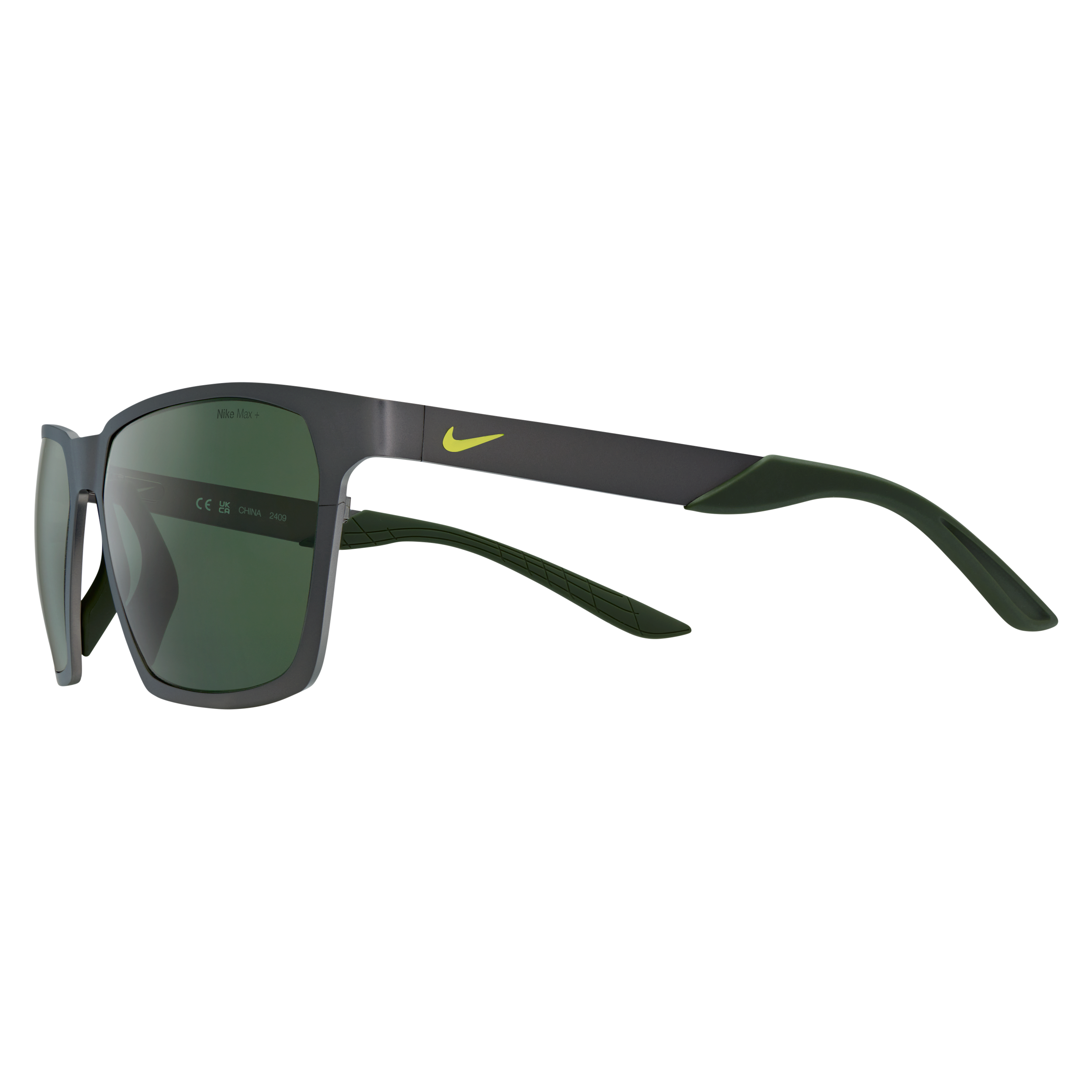 Nike Maverick Valor Sunglasses, Men's, Satin Gunmetal/ Polar Light Green