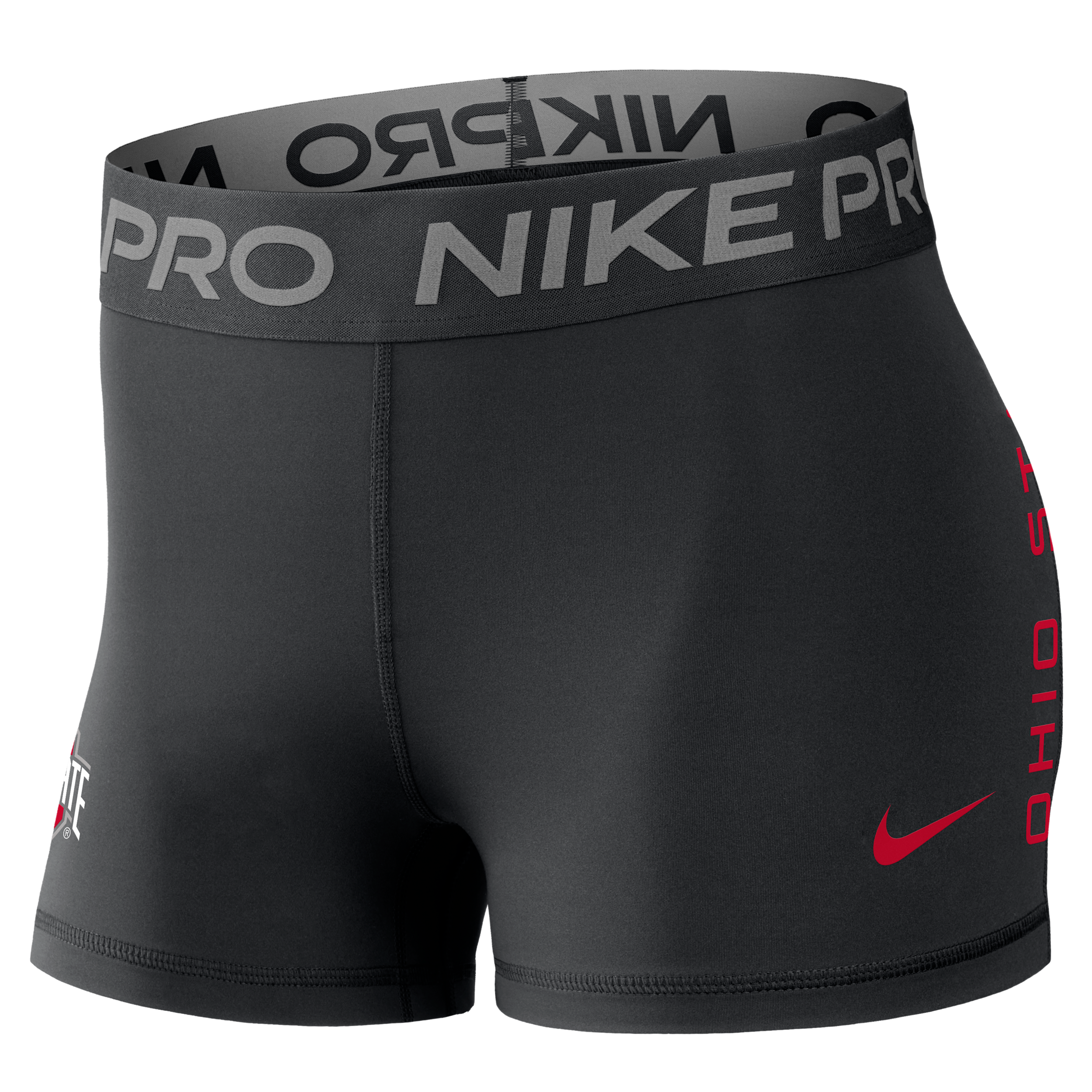 Ohio State Pro Nike Women's Dri-FIT College Mid-Rise Shorts in Black | 04PR00AOH-5KT
