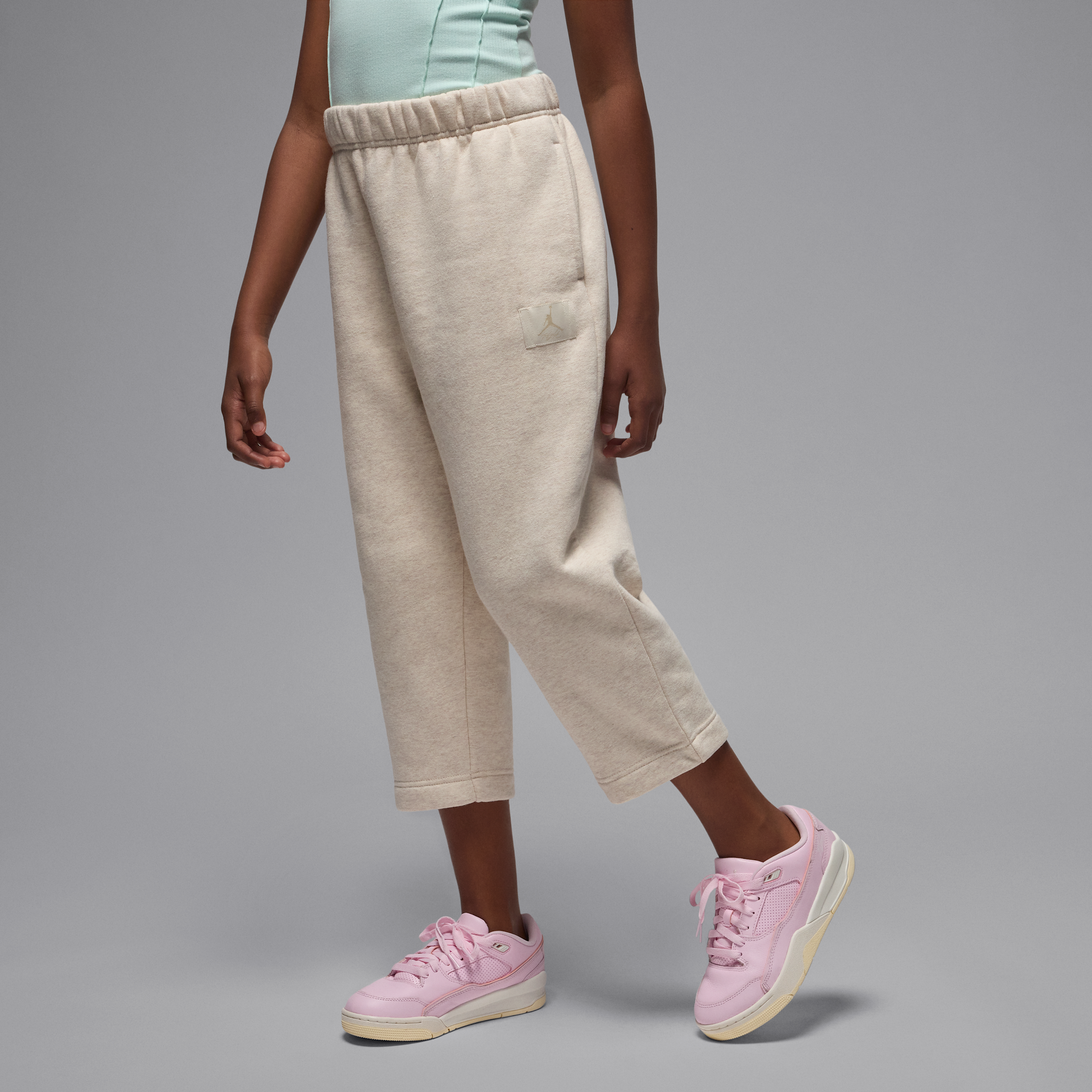 Jordan Flight Essentials Big Kids' Open Hem Pants In White