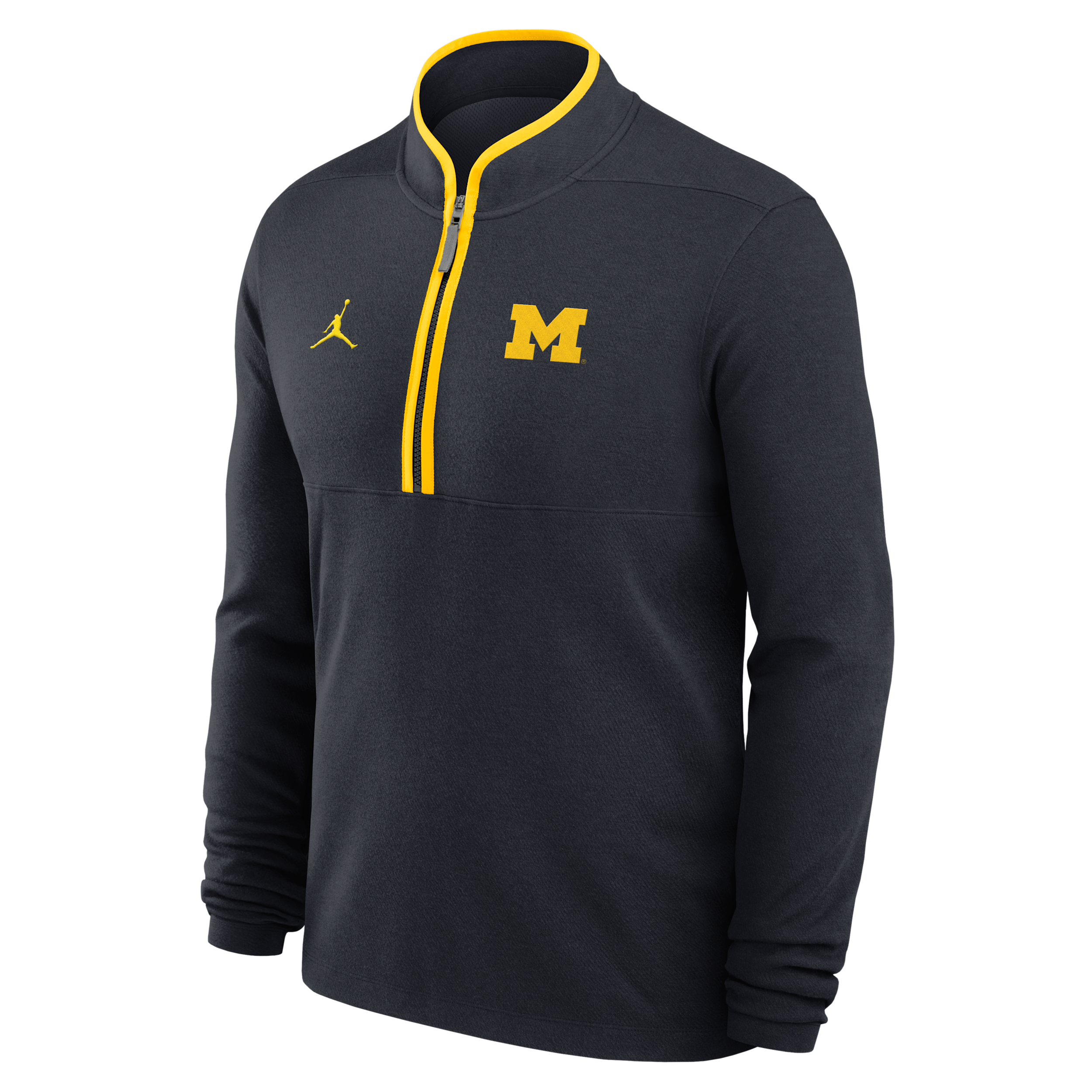Jordan Men's Navy Michigan Wolverines Courtside Victory Dri-fit Half-Zip Pullover - Navy, Gold