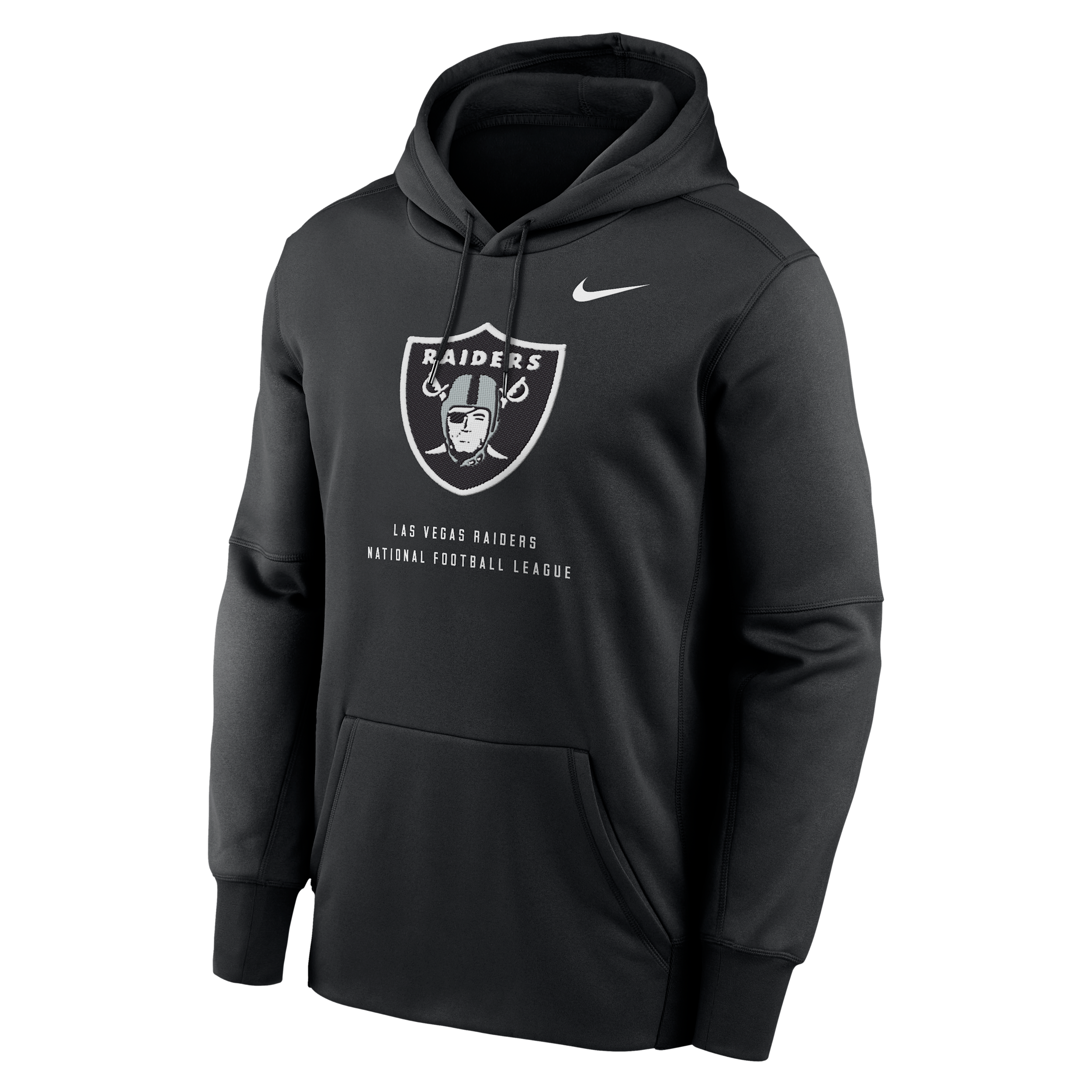 Men's Las Vegas Raiders Nike Therma NFL Pullover Hoodie in Black | NKAQ00A8D-R7Q