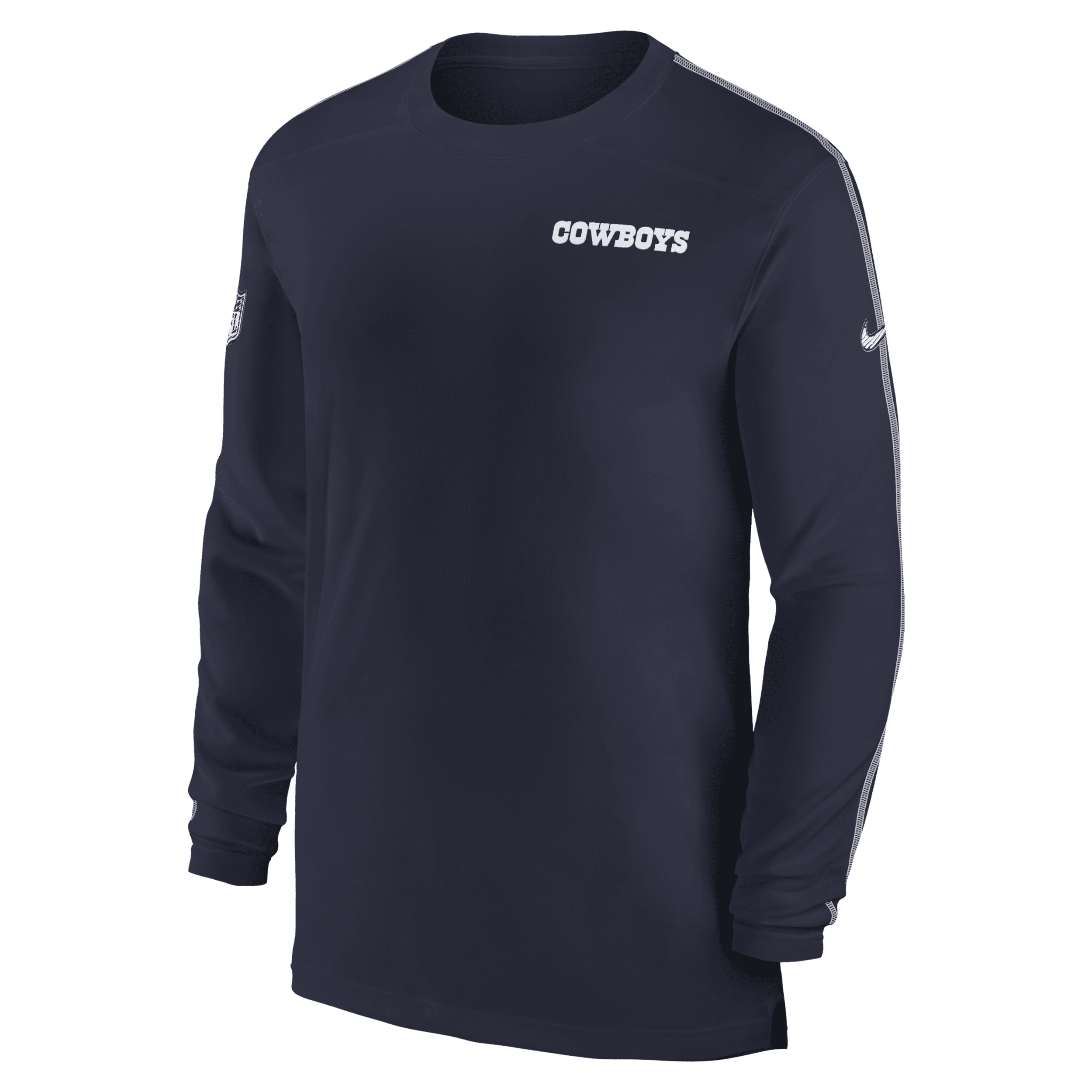 Nike Navy Dallas Cowboys Sideline Coach Uv Performance Long Sleeve T-shirt In Blue