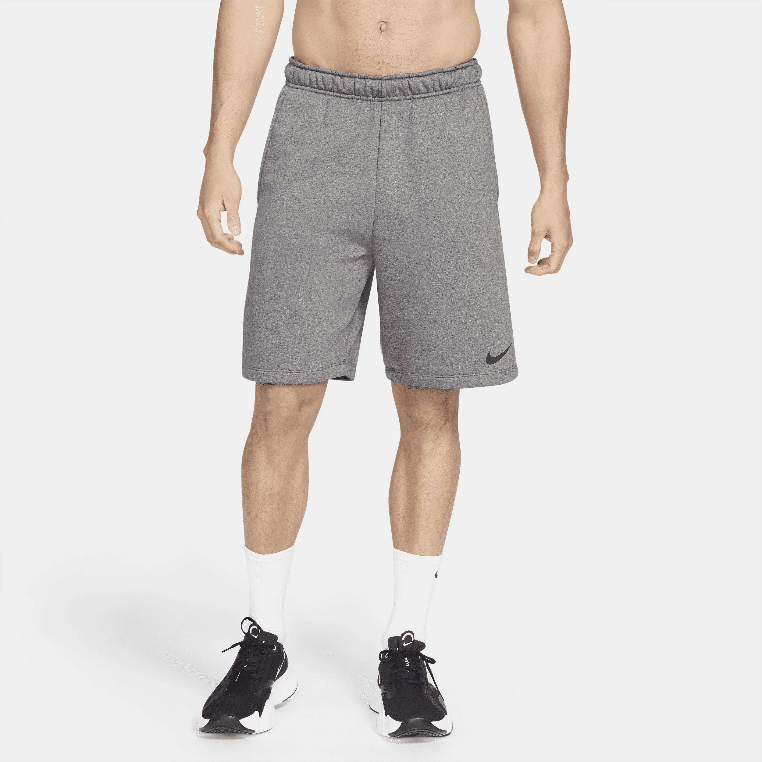 Nike Men's Dry Dri-fit Fleece Fitness Shorts In Grey