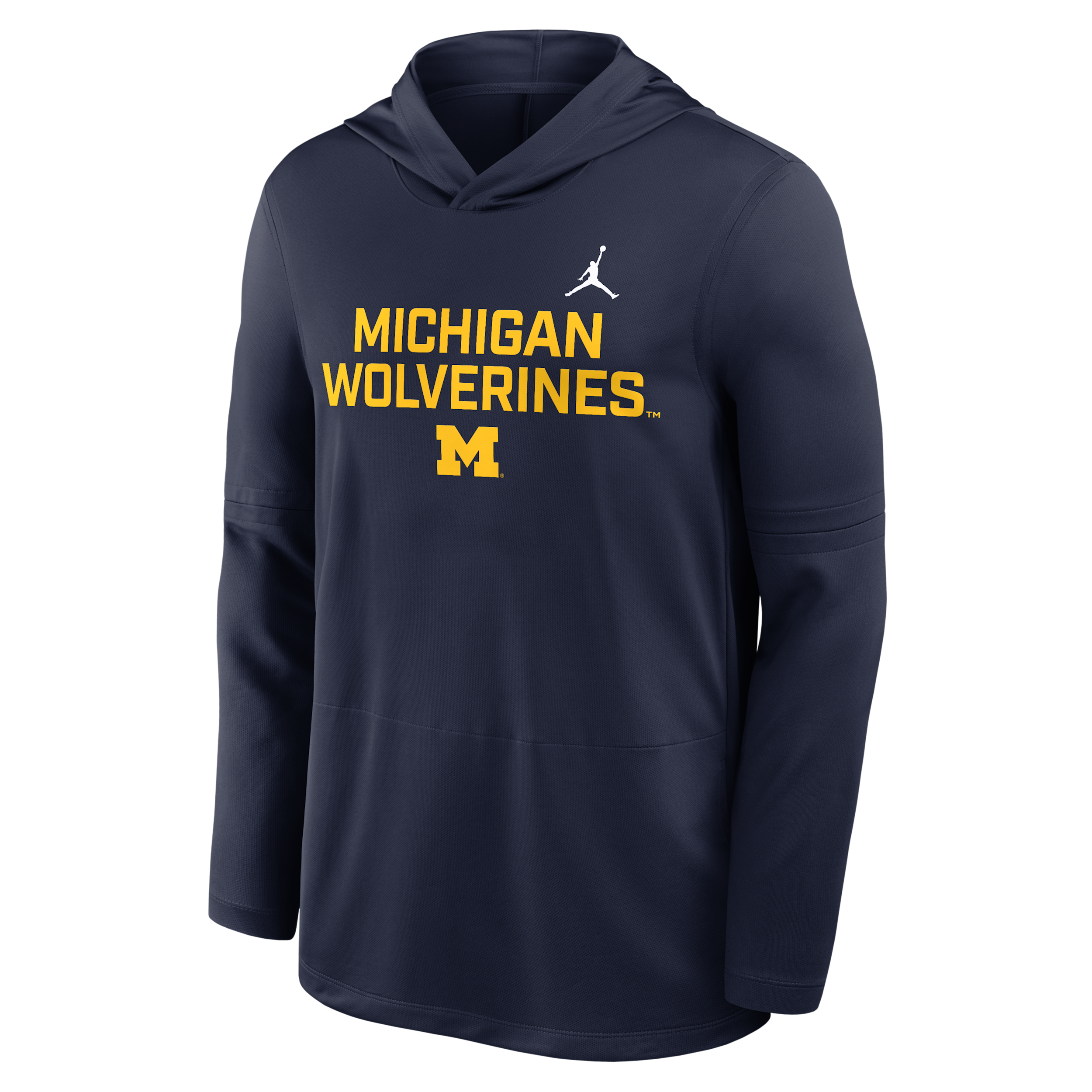 Jordan Men's Michigan Sideline Brand Dri-fit College Long-sleeve Hooded Top In Blue