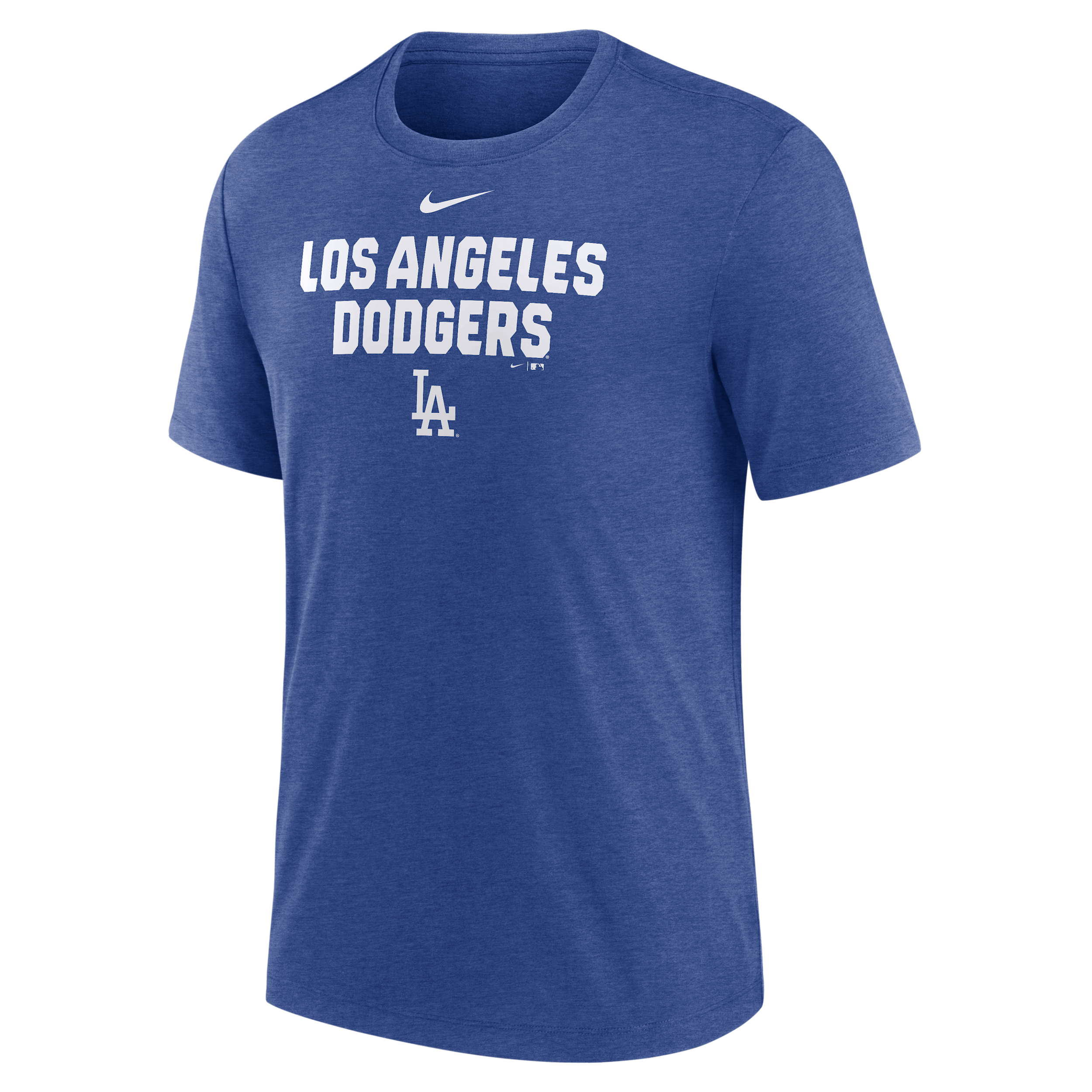 Nike Men's Heather Royal Los Angeles Dodgers Stacked Tri-Blend T-Shirt - Heather Royal