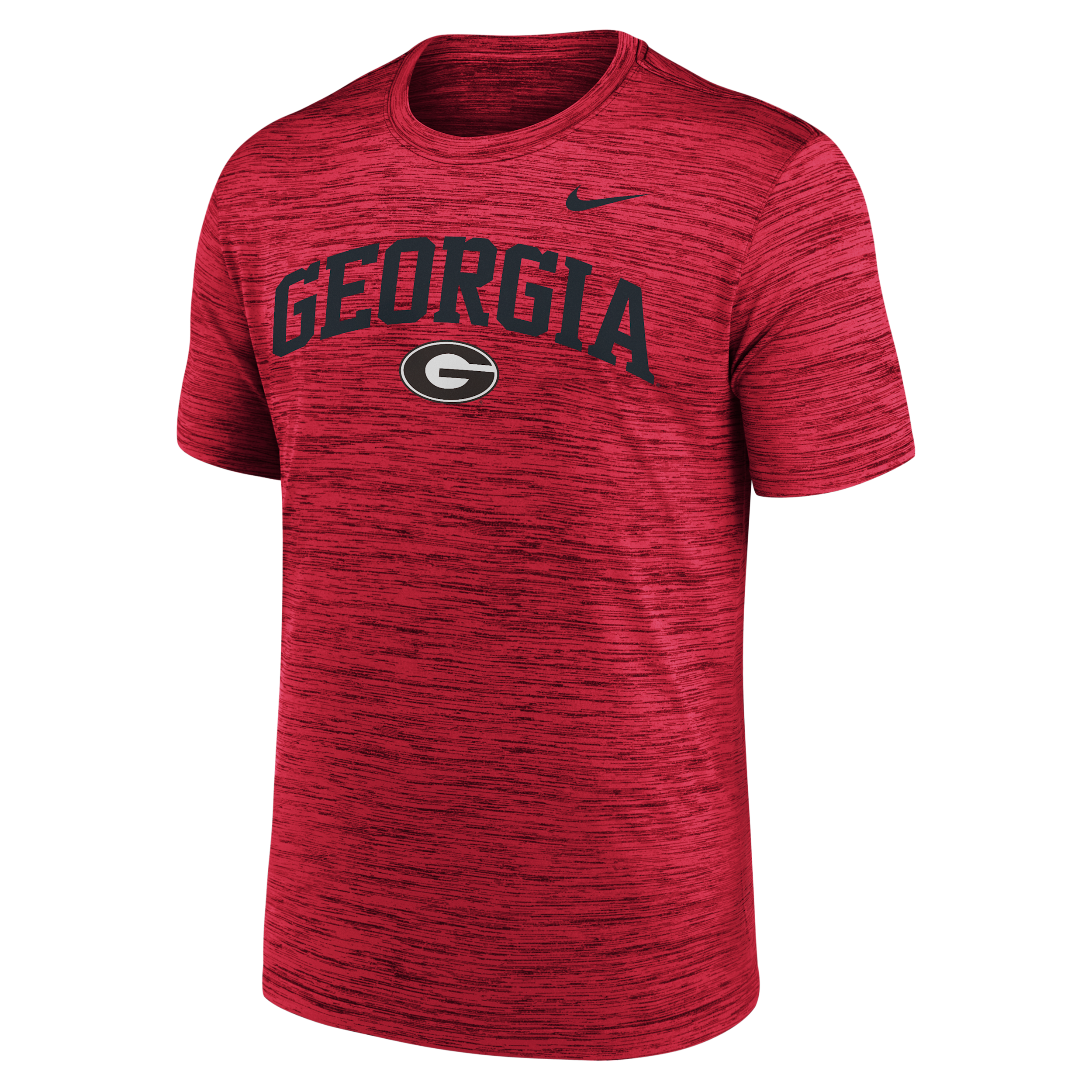 Georgia Primetime Arch Logo Velocity Nike Men's Dri-FIT College T-Shirt in Red | NKPQ65NGBN-DNF