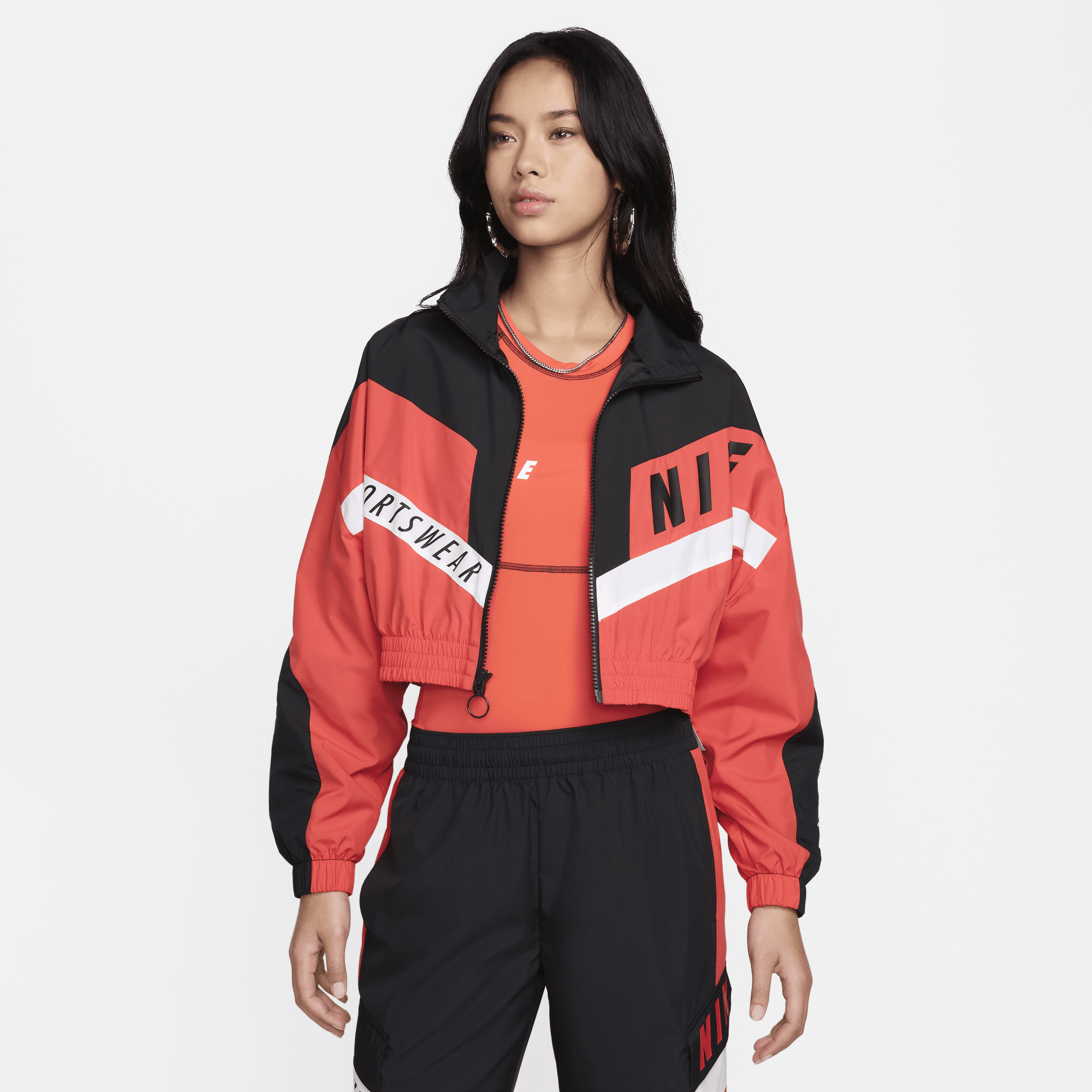 Shop Nike Women's  Sportswear Woven Jacket In Red