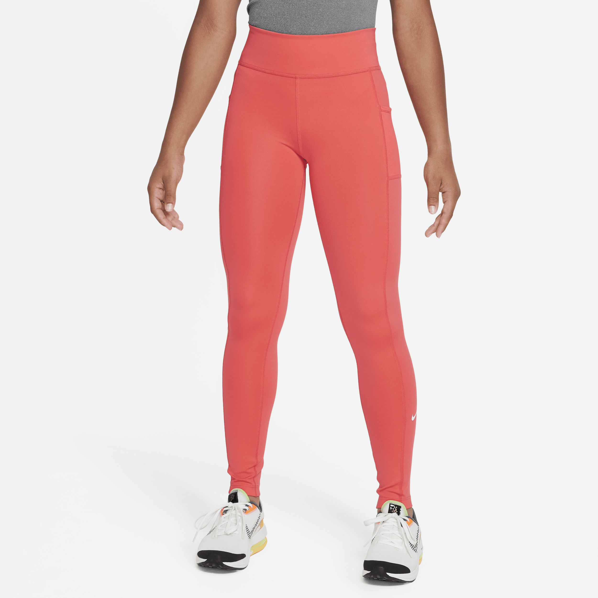 Nike Dri-fit One Big Kids' (girls') Leggings With Pockets In Red