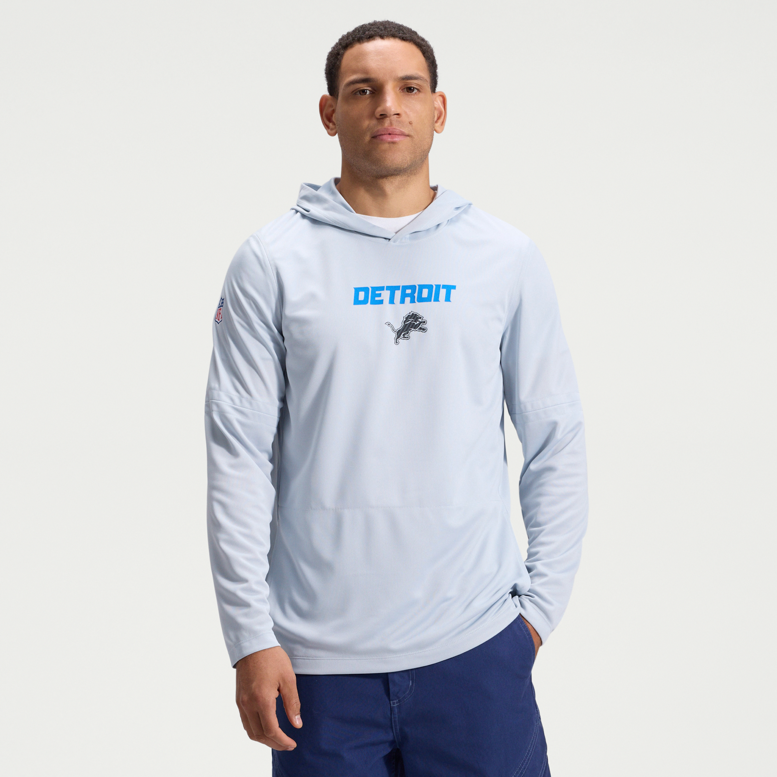 Nike Men's Silver Detroit Lions 2026 Rivalries Collection Sideline Lightweight Hooded Long Sleeve Sweatshirt - Silver