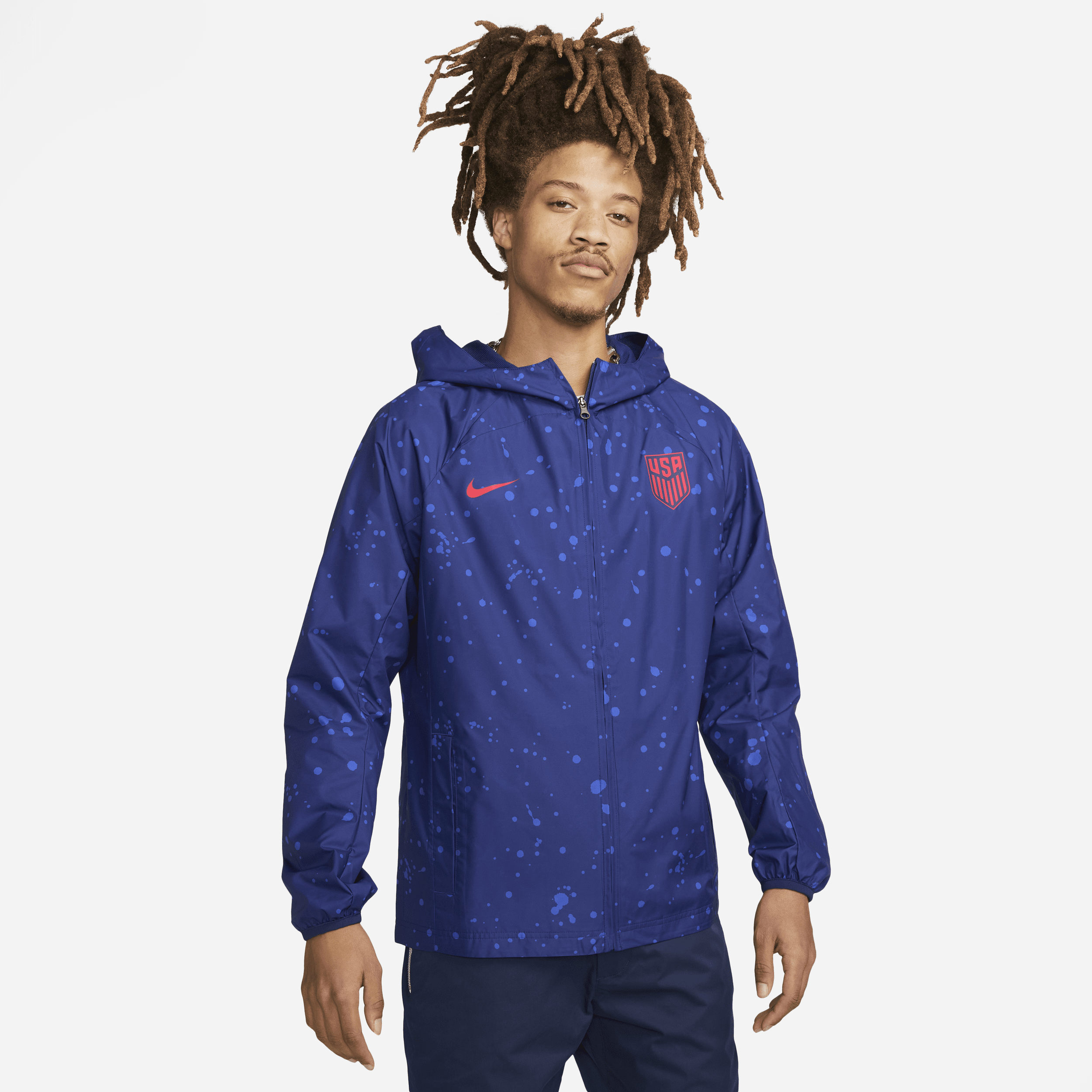 Shop Nike Men's U.s. Awf Full-zip Soccer Jacket In Blue