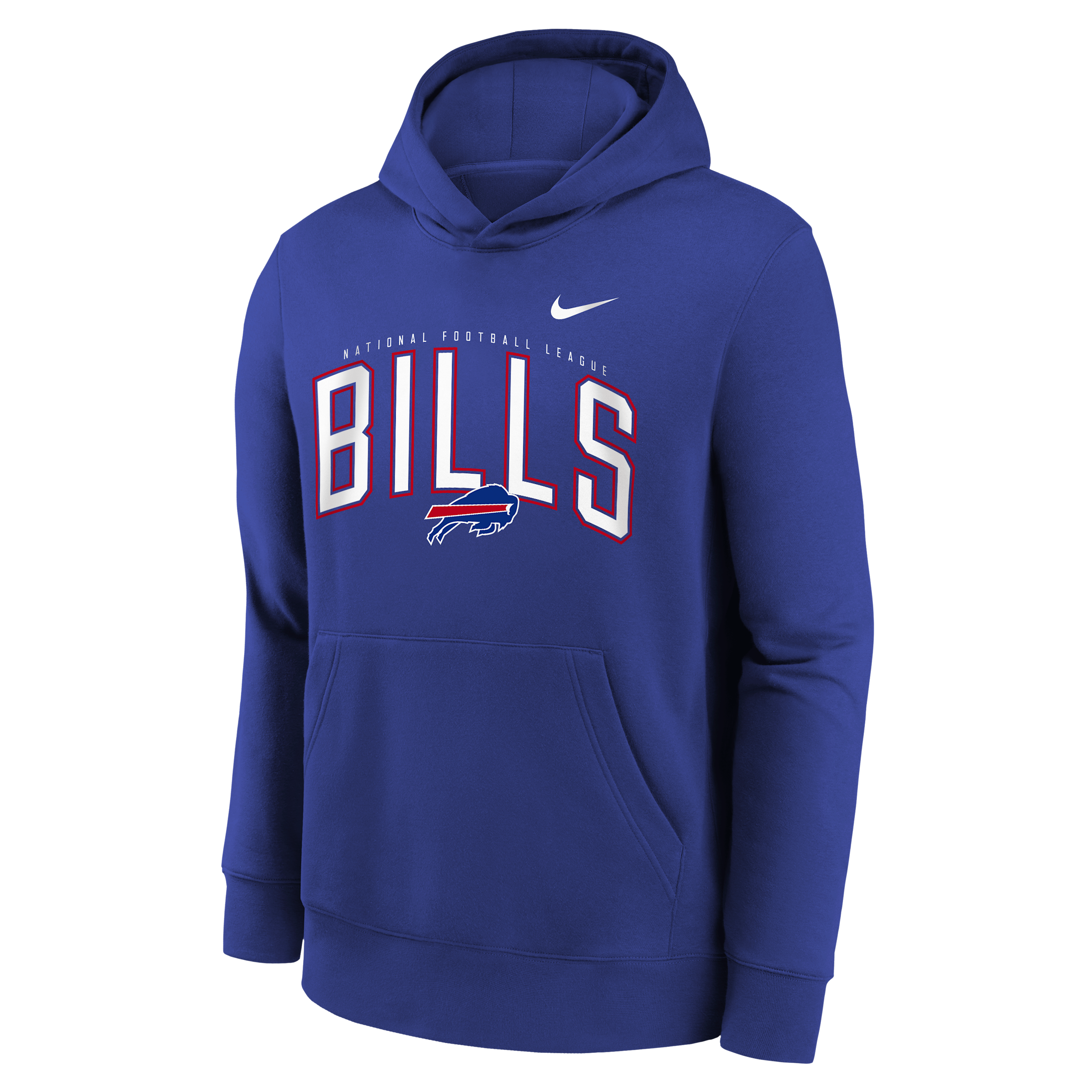 Buffalo Bills Essentials Club Logo Arch Big Kids' Nike NFL Pullover Crew in Blue | Z1B7NFQQBIL-NDG