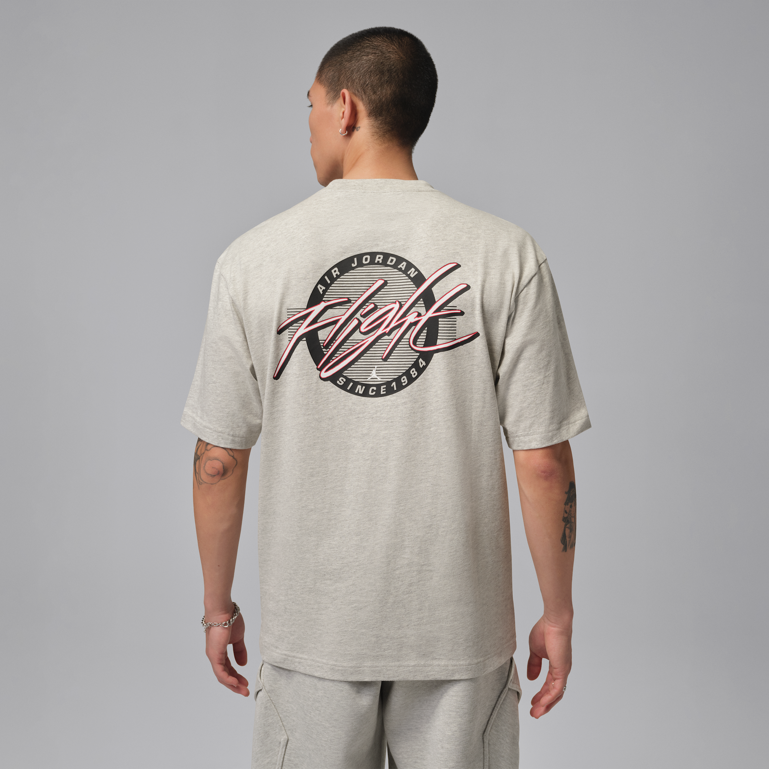 Jordan Mens Flight Short Sleeve Crew - - Grey Heather / Grey Heather