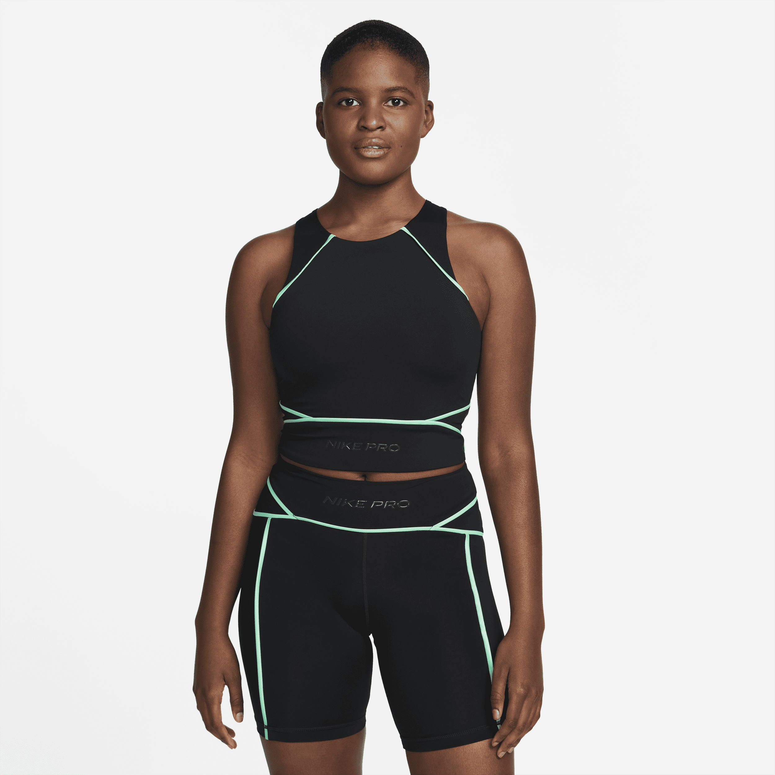 Nike Women's  Pro Dri-fit Cropped Training Tank Top In Black