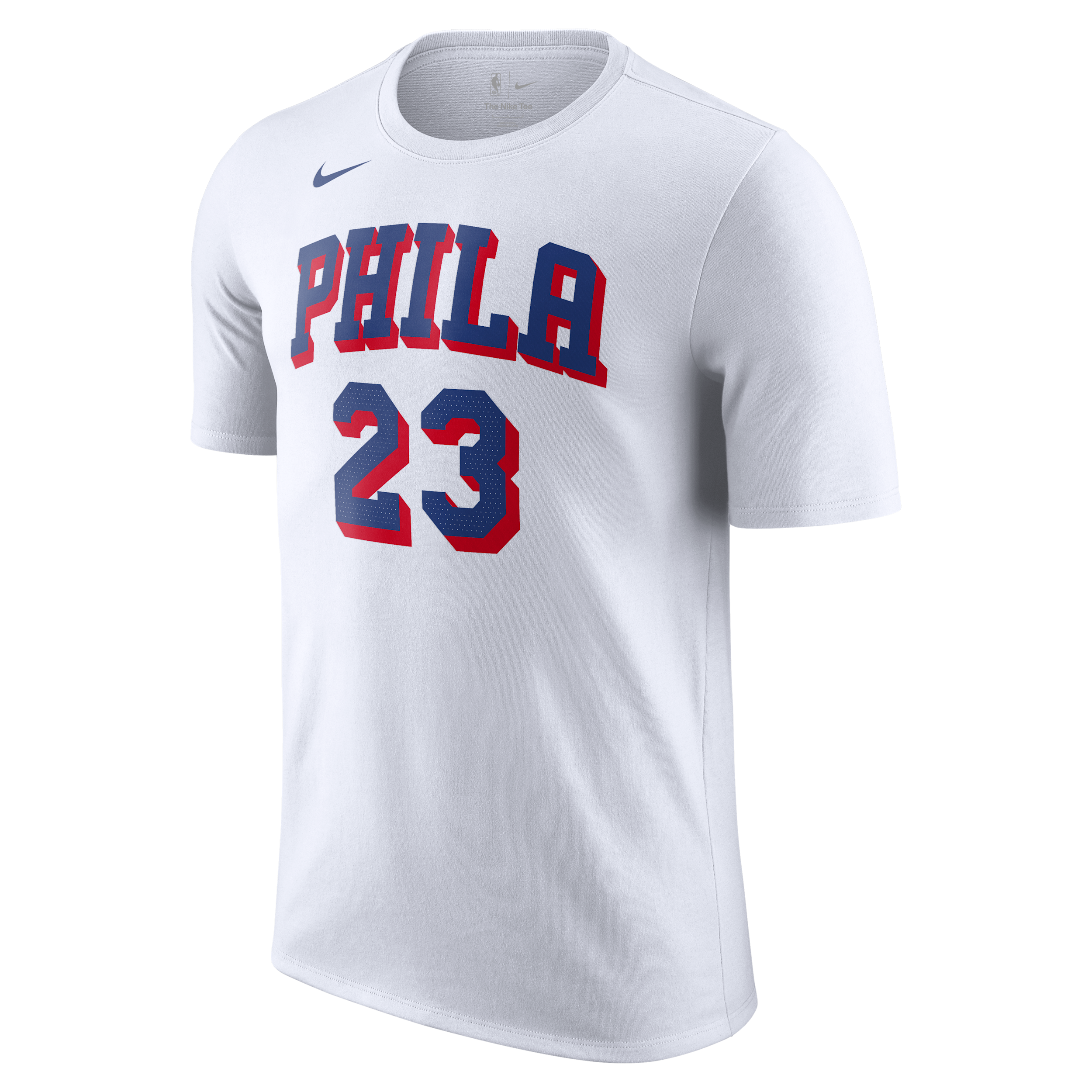 Nike Men's and Women's LeBron James White Philadelphia 76ers Association Edition Name & Number T-Shirt - White