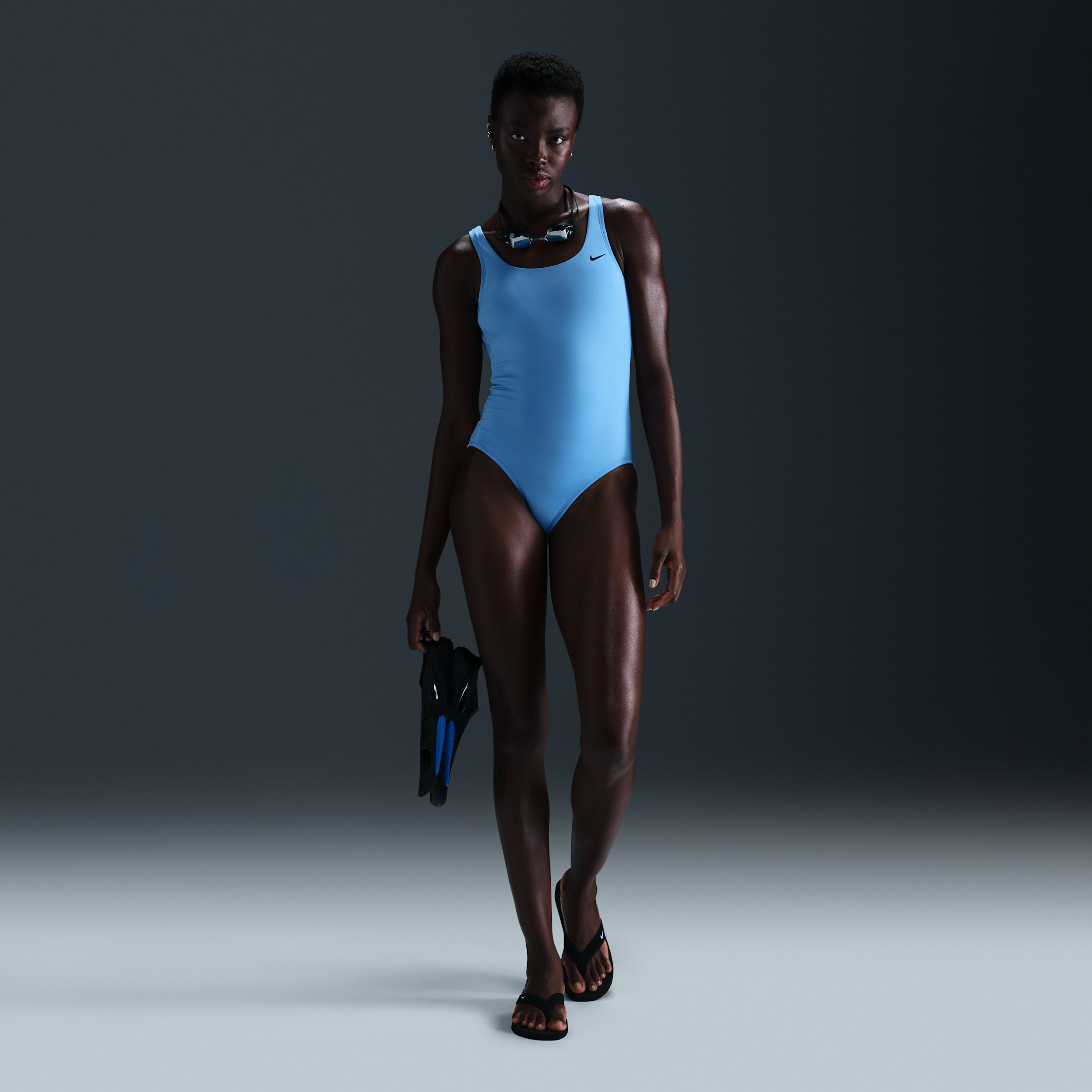 Nike Women's Swim Essential U-back One-piece Swimsuit In Blue
