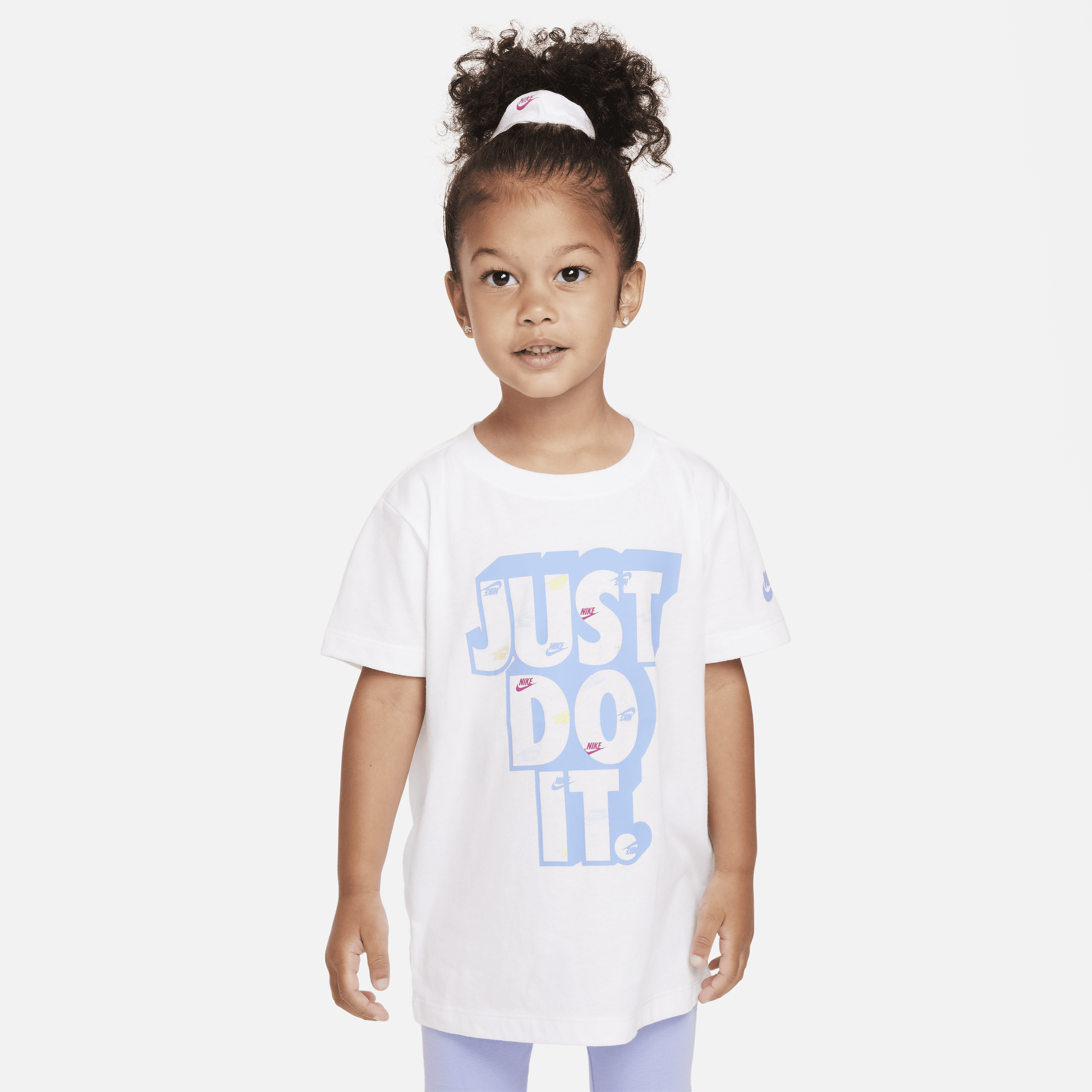 Nike Relaxed Tee And Scrunchie Set Little Kids 2-piece Set In White