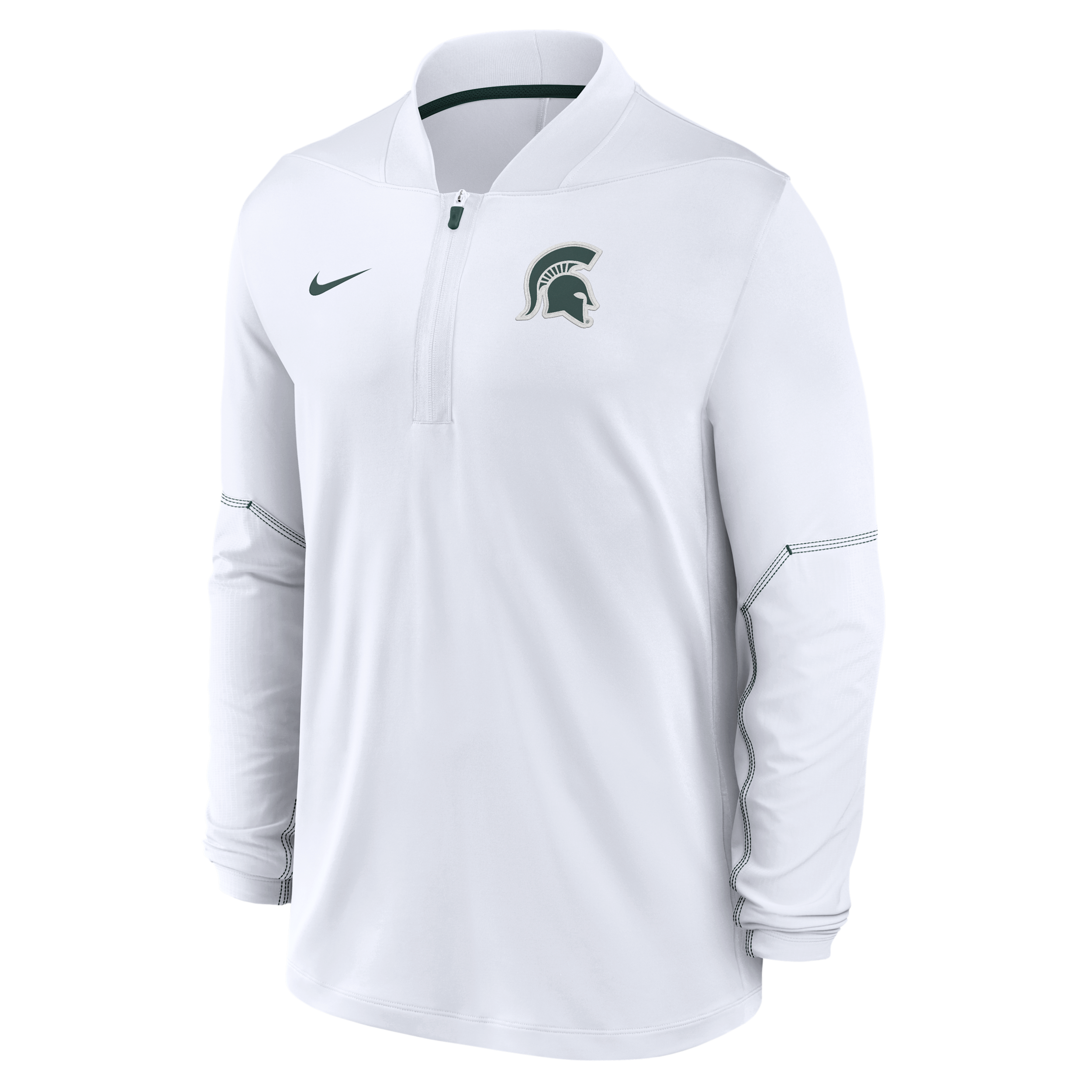 Nike Men's White Michigan State Spartans 2026 Sideline Midweight Half-Zip Dri-fit Pullover - White