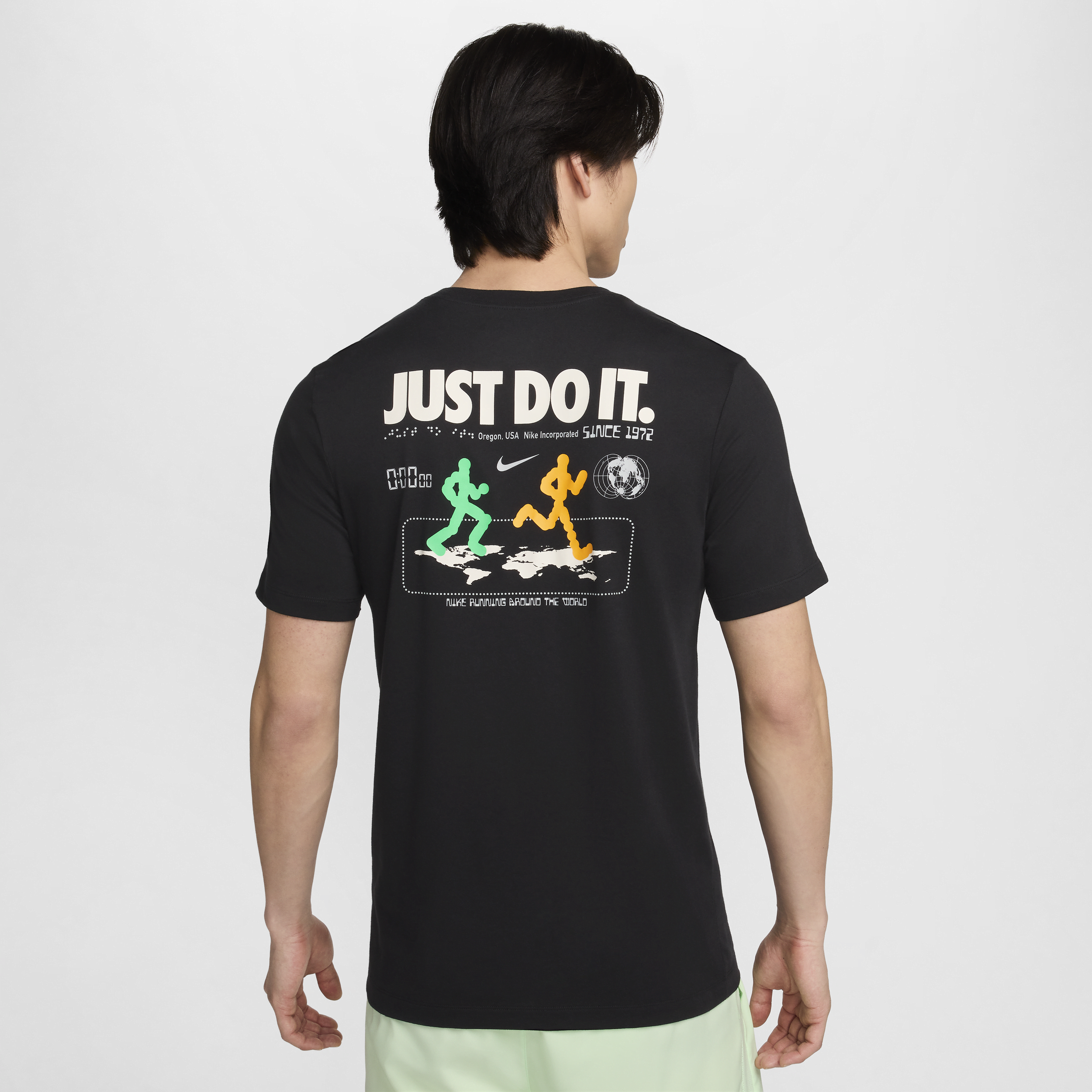 Shop Nike Men's Dri-fit Running T-shirt In Black