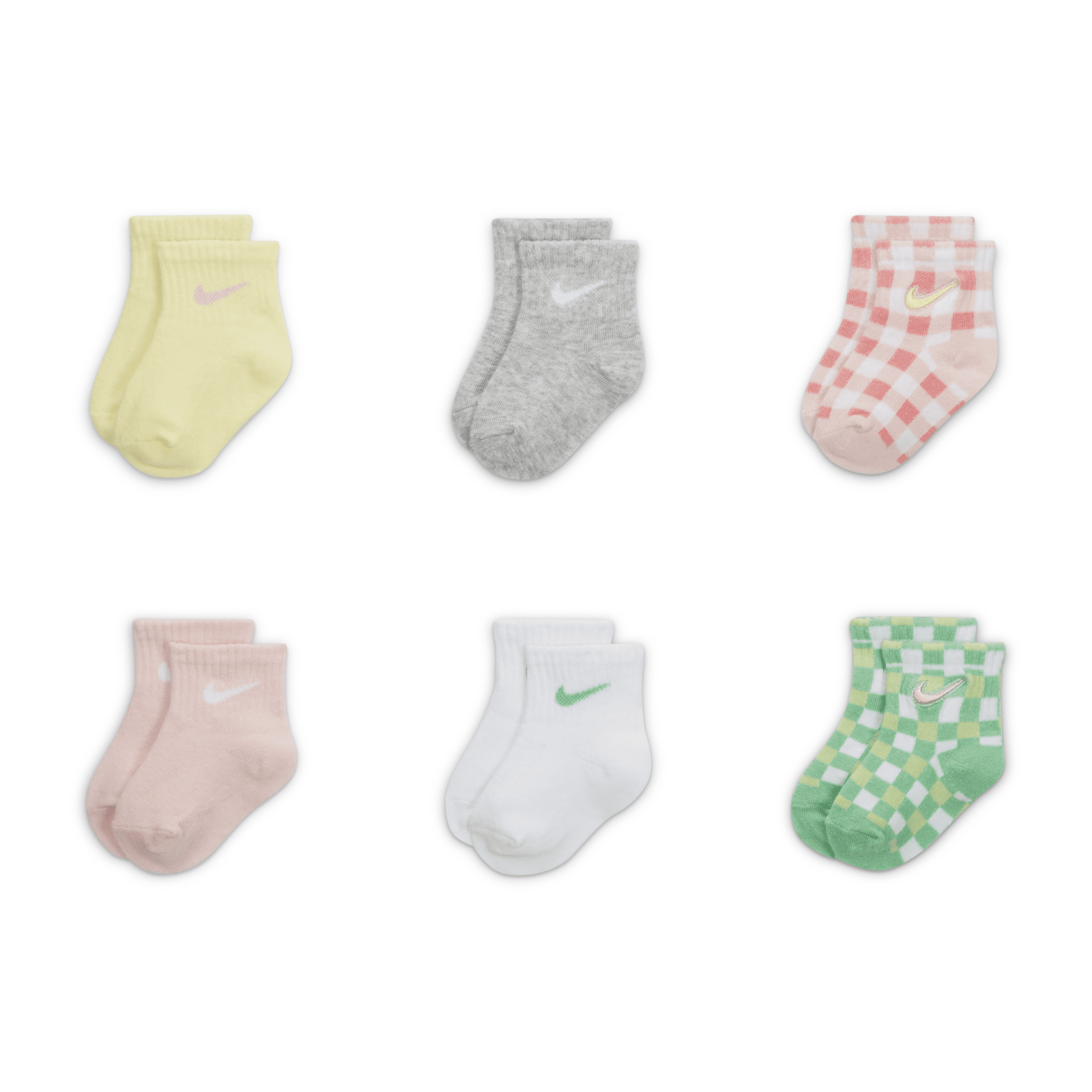 Nike Infant Crew Socks (6 Pairs) Baby Crew Socks In Green