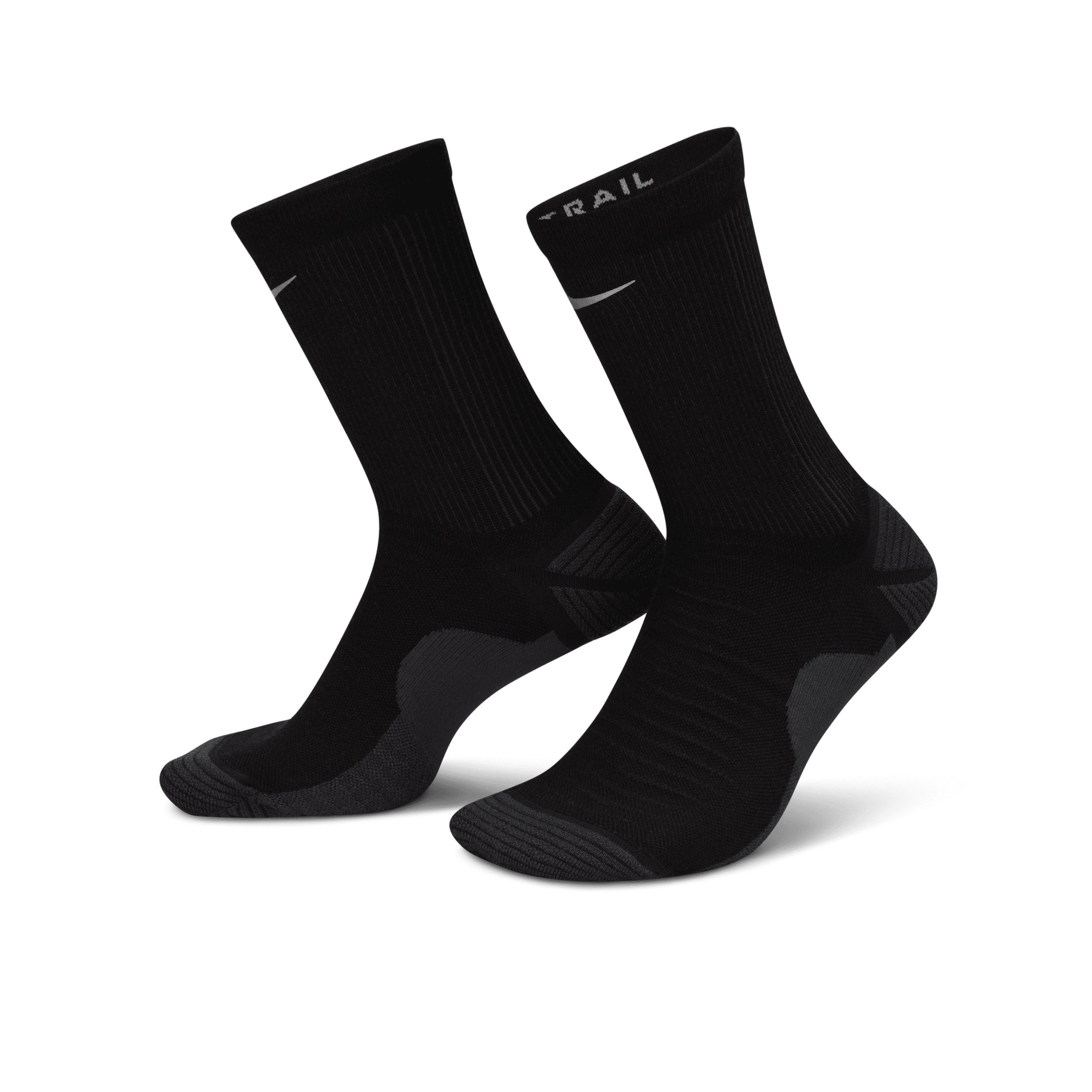 Nike Unisex Trail Running Crew Socks (1 Pair) In Black