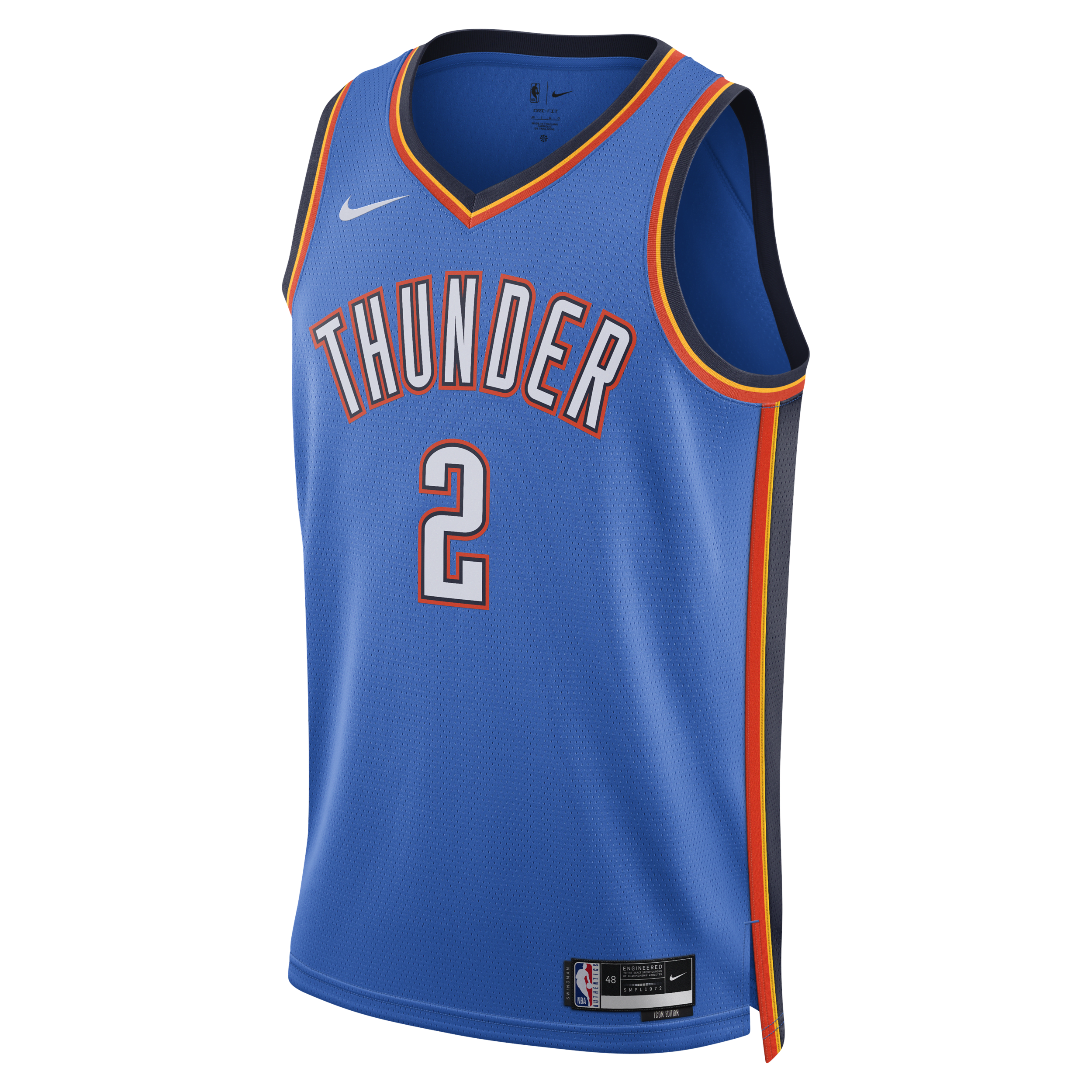 Nike Men's Oklahoma City Thunder Shai Gilgeous-Alexander Icon Edition 2022/23 Dri-FIT NBA Swingman Jersey in Blue | DN2016-403