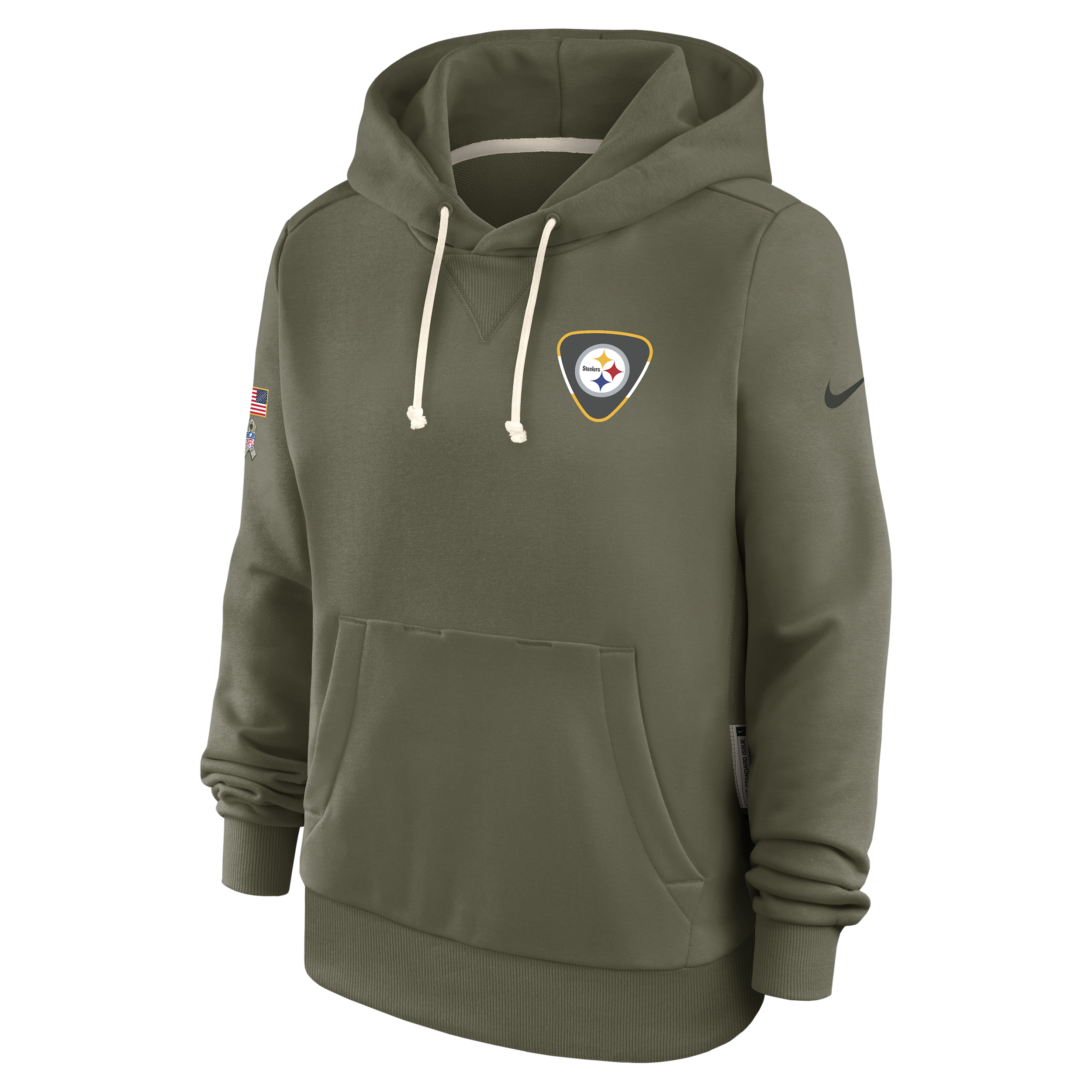 Nike Pittsburgh Steelers Salute To Service Sideline Women's Dri-fit Nfl Pullover Hoodie In Green